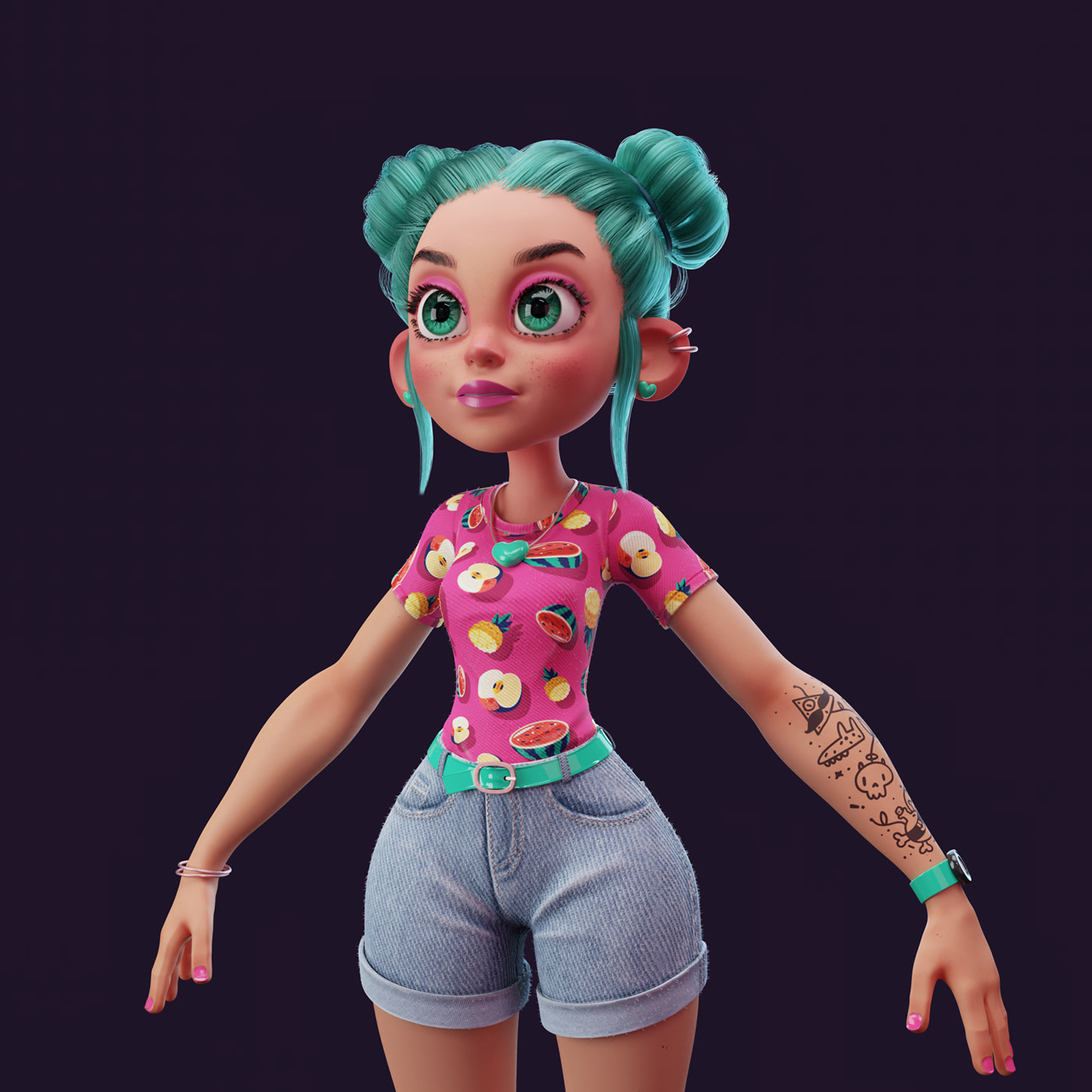 3D blender Character Character design  cycles LONGBOARD modeling sculpting  Substance Painter