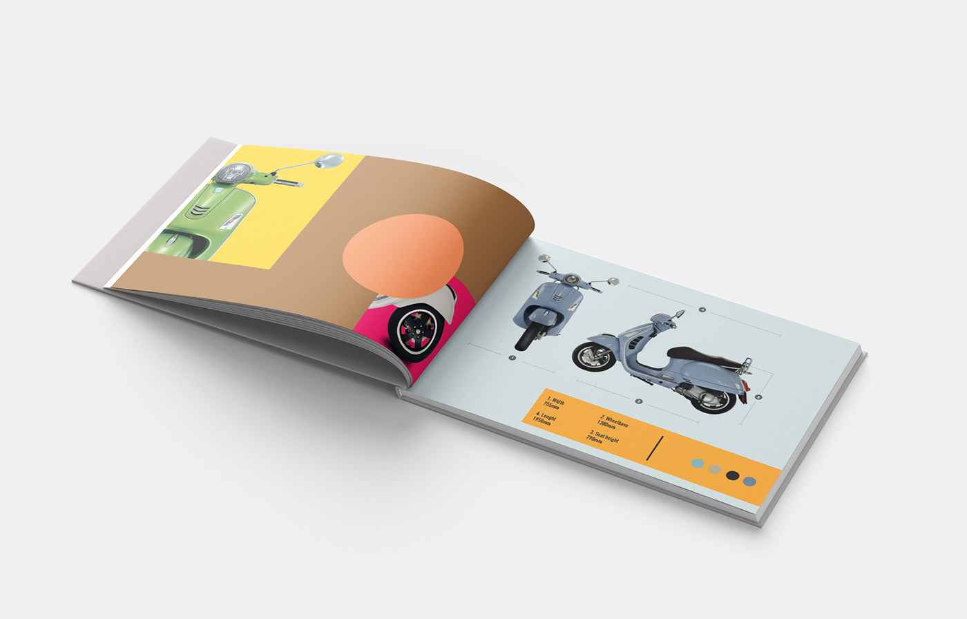 Booklet design graphic design  vespa motors print book book design Illustrator