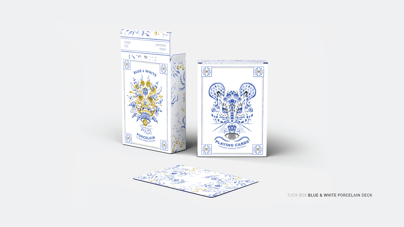 Red Dot Award Winning playing cards by Shann Larsson, Legends Porcelain: Chinese Zodiac Edition 