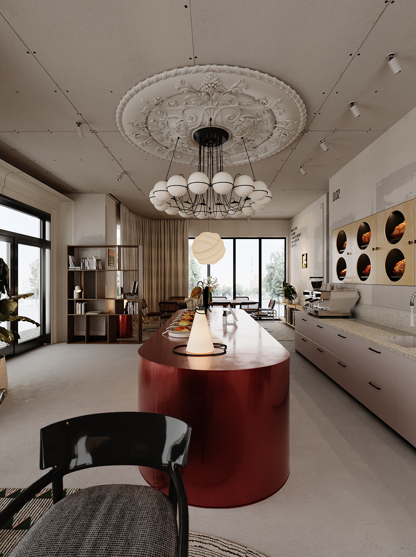 interior design  bakery cafe visualization corona architecture archviz 3ds max Render restaurant