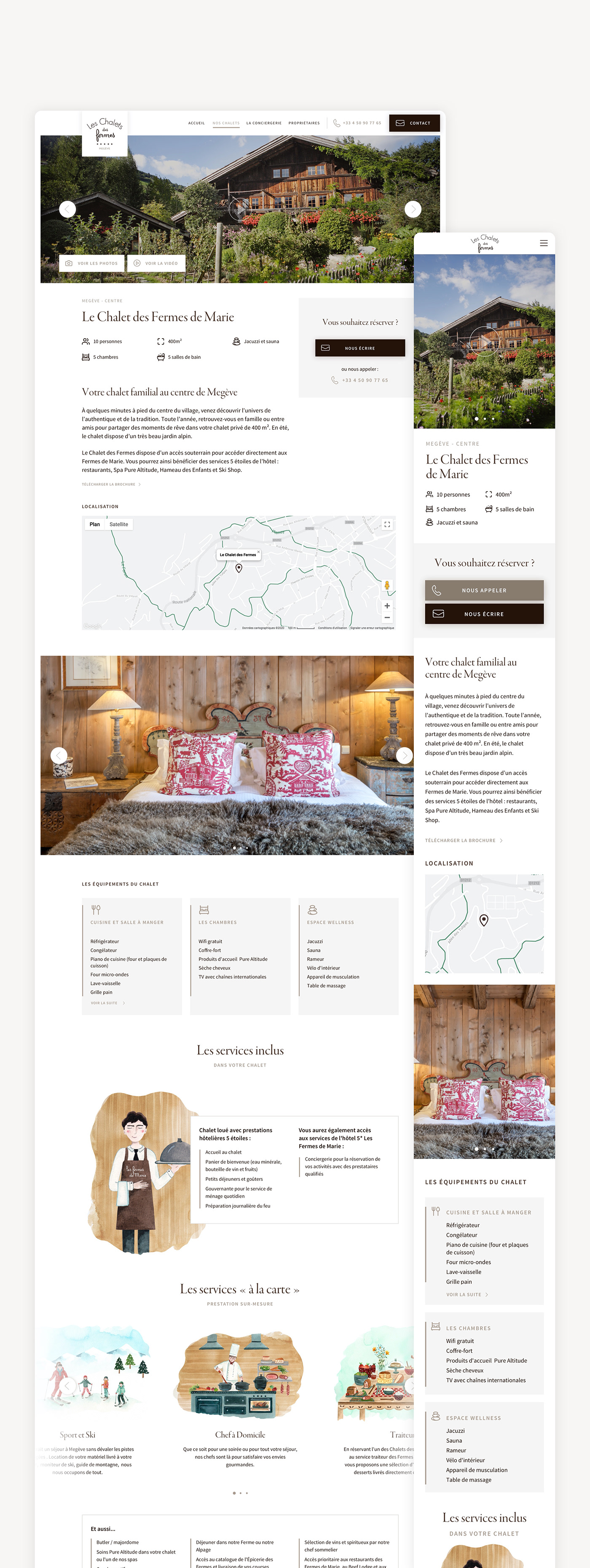 alps cavallini chalet Cottage ILLUSTRATION  Megève mountain Responsive Website