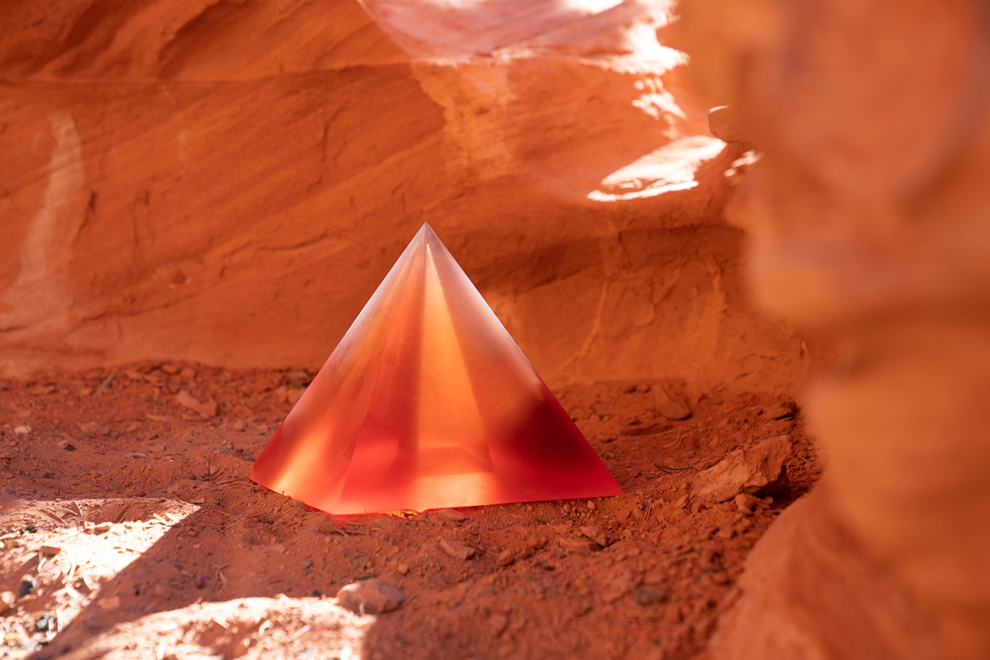collectible design light Light and Space monolith pyramid resin sculpture utah
