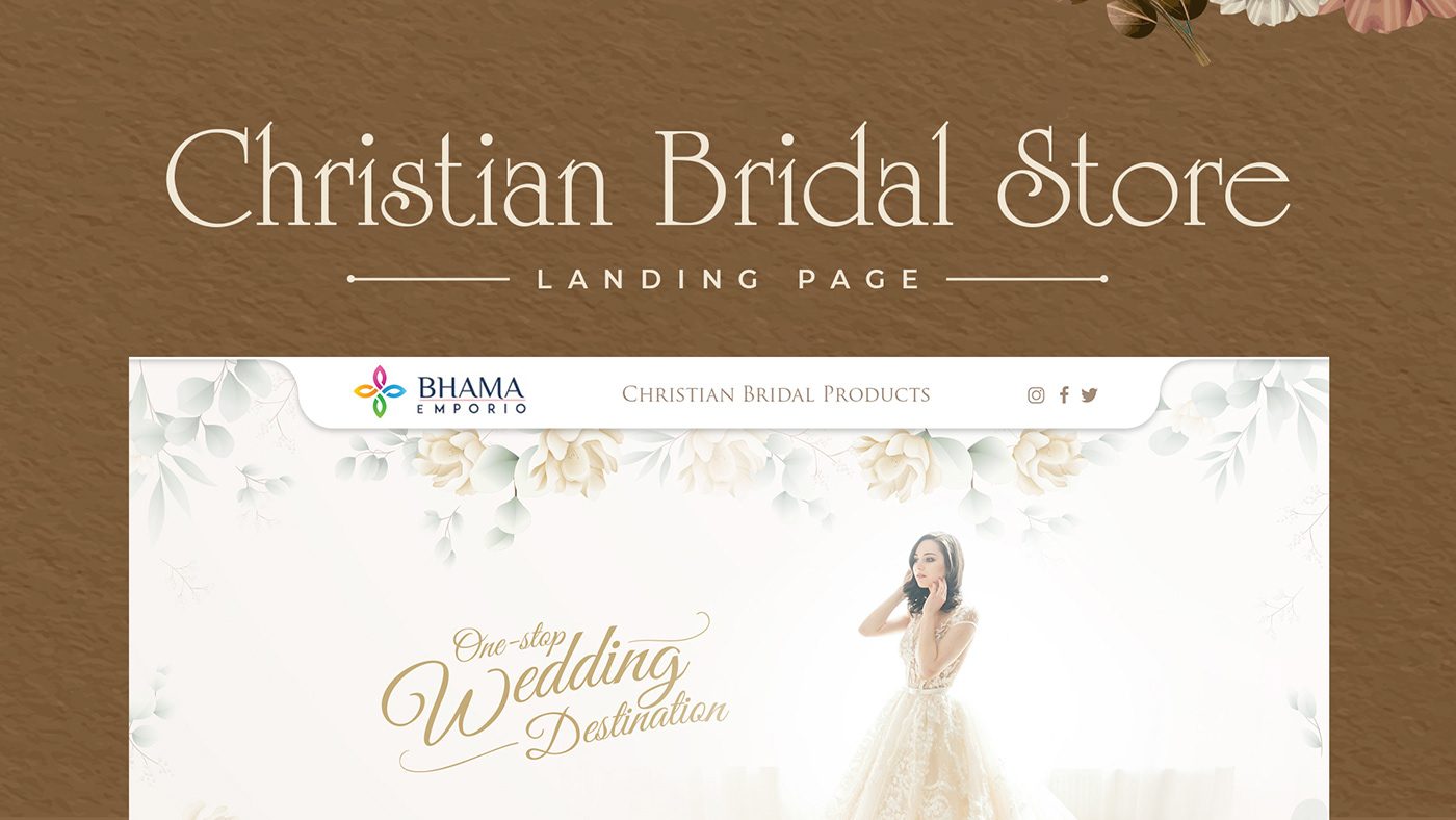 Bridal design Bridal Store bridal website classic website fashion design landing page UI ux Website Bhama Emporio