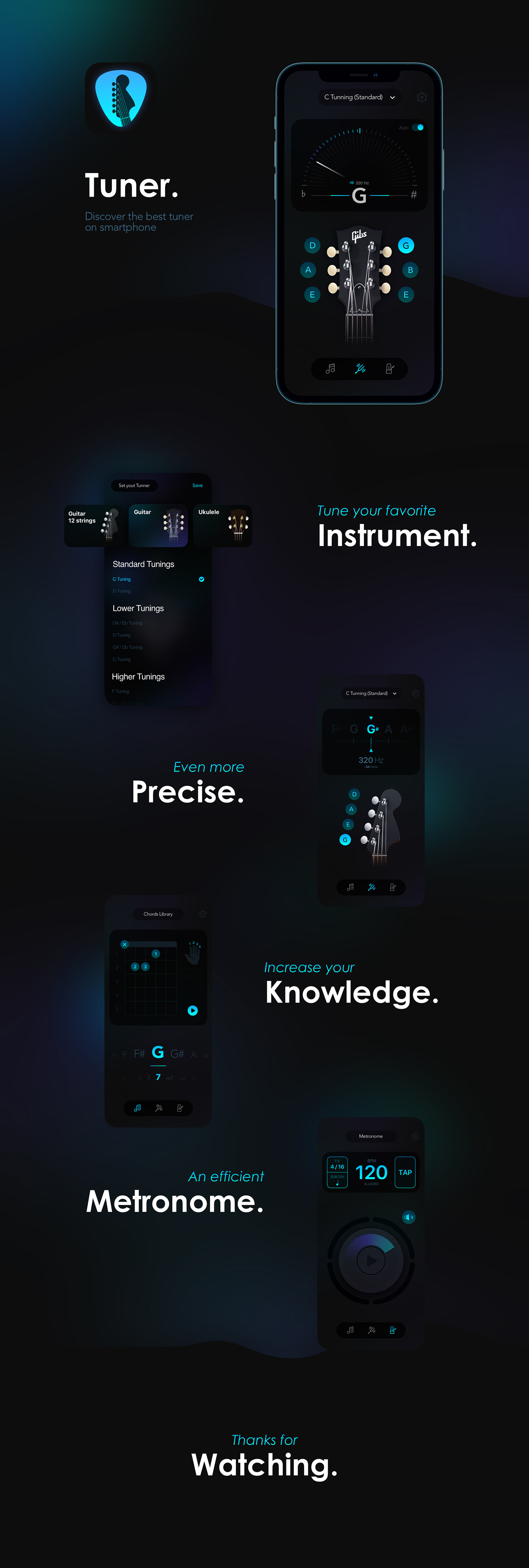 app application guitar ios mobile music tuner user interface