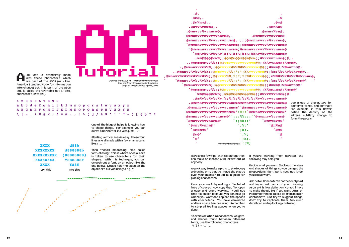 magazine editorial graphic design  ascii asciiart InDesign print brochure typography  