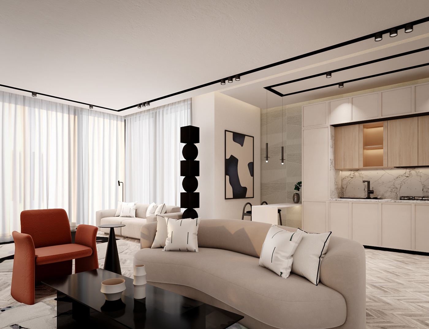 indoor architecture interior design  3ds max modern Render 3D vray