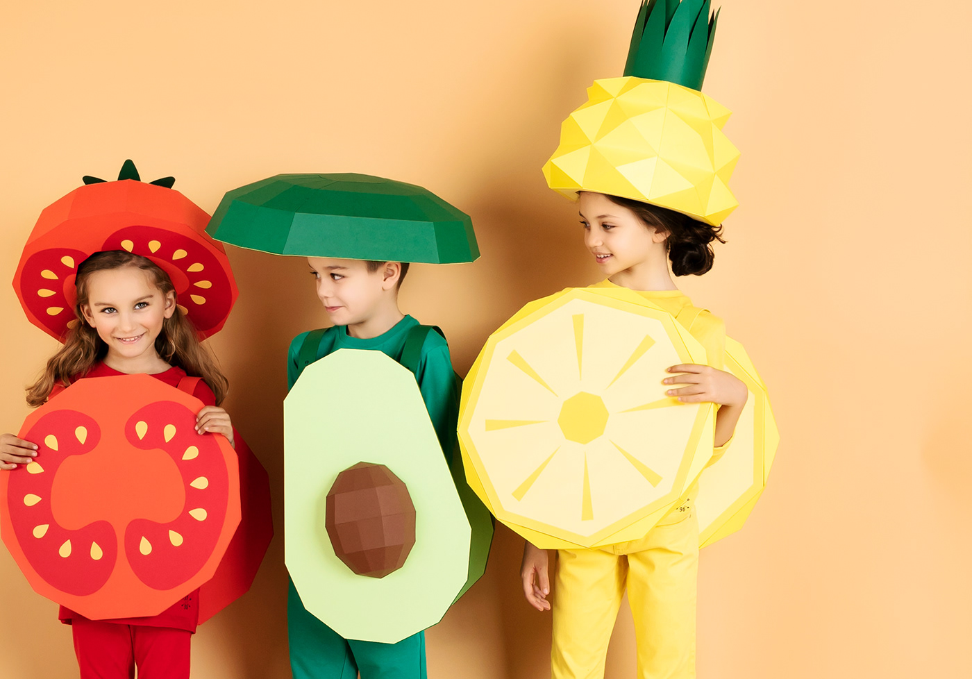 mask Fruit vegetables kids children Wearable costume fruits
