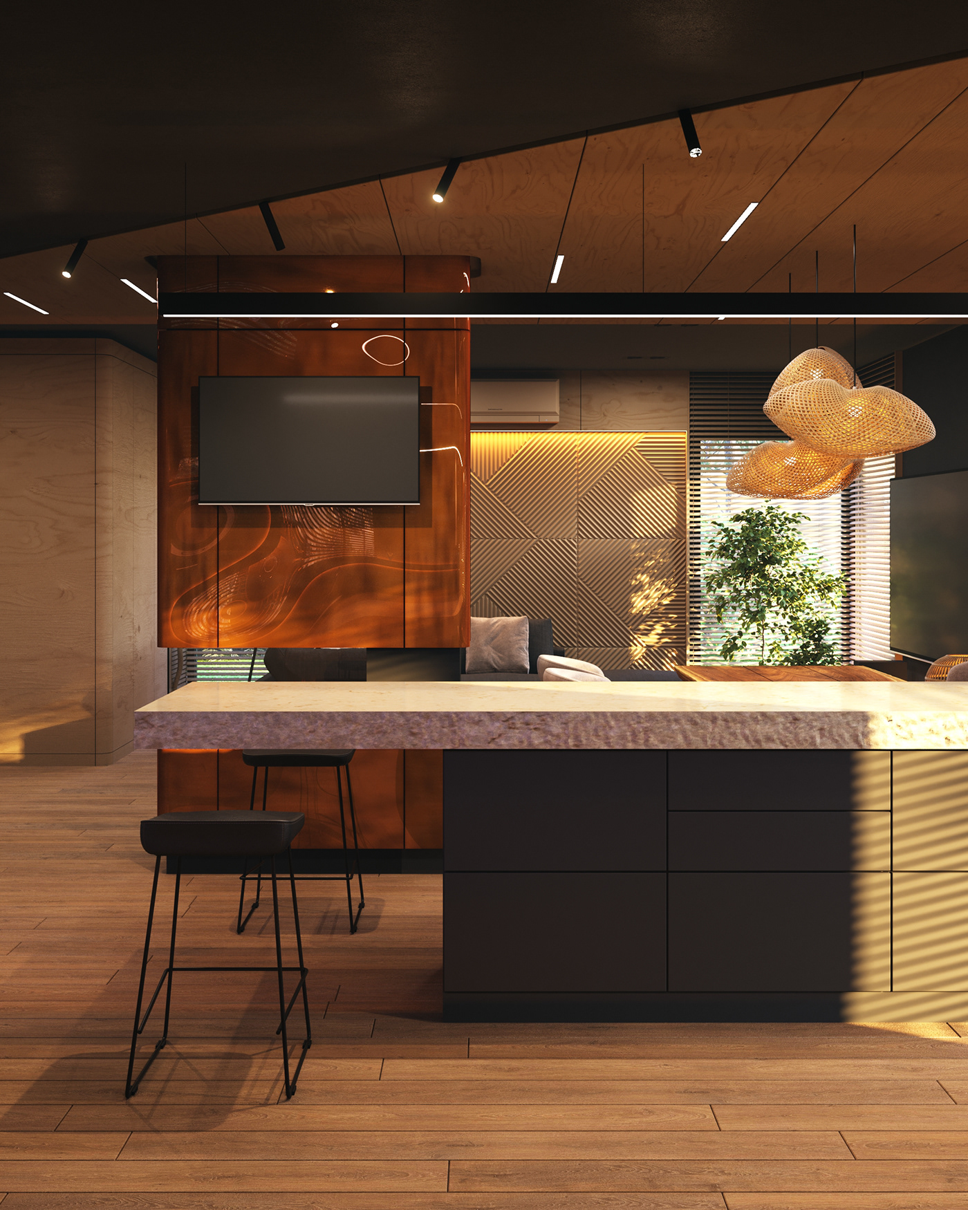 fireplace fireplace design 3D 3dsmax corona CoronaRender  Interior Render visualization