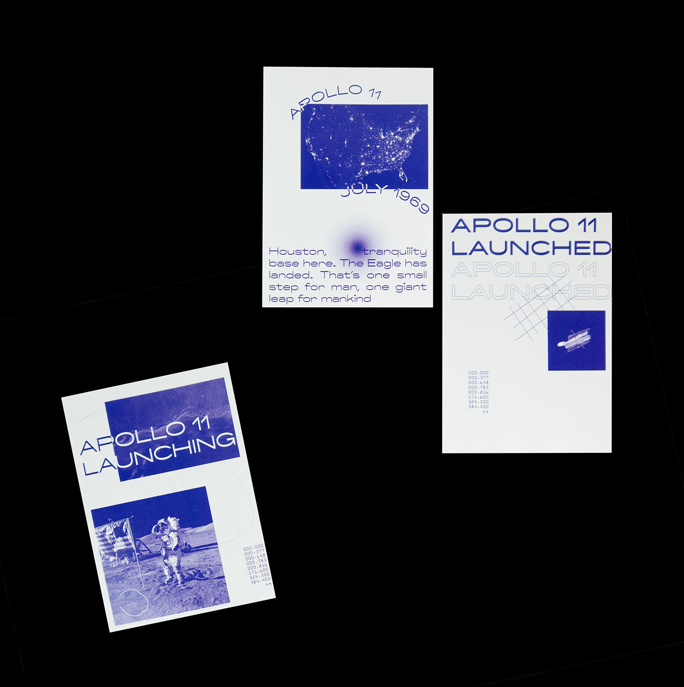 poster posters Serie nasa apollo 11 editorial graphic design  Space  blue moon