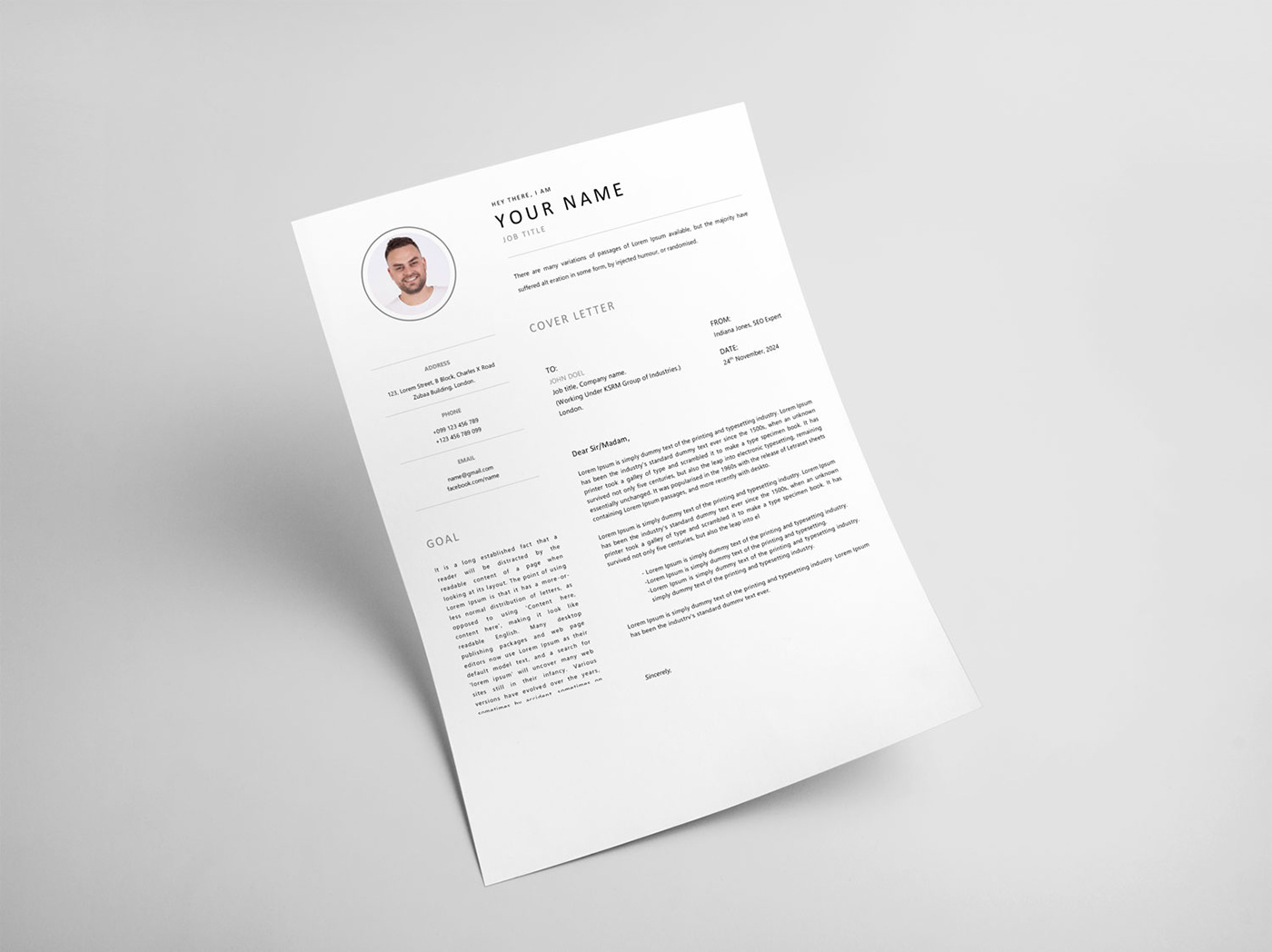 CV Resume Free Resume free cv cover letter Curriculum Vitae template freebie free word