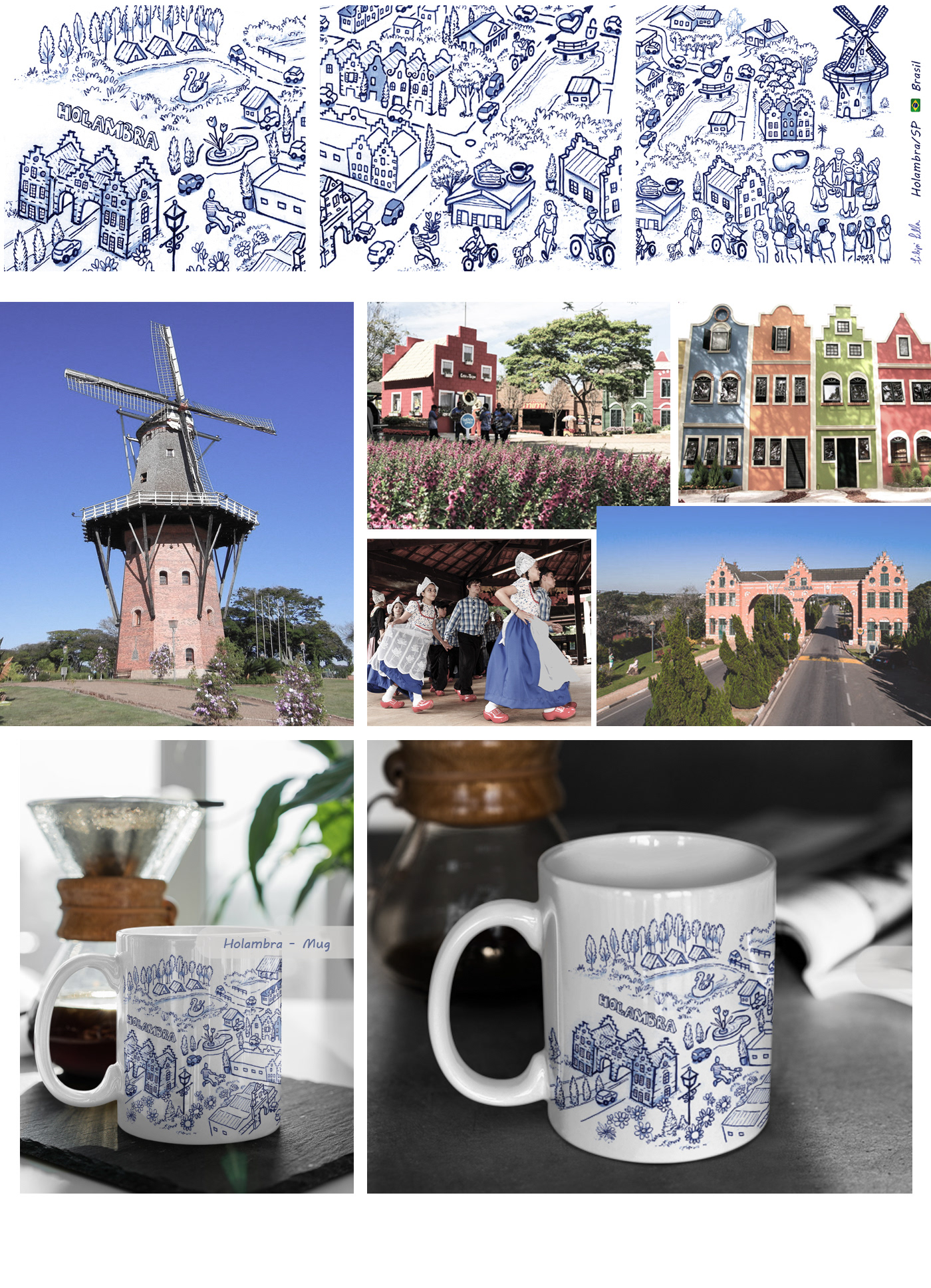 Mug  mug design art direction  culture porcelain porcelana Holland Netherlands Brazil holambra