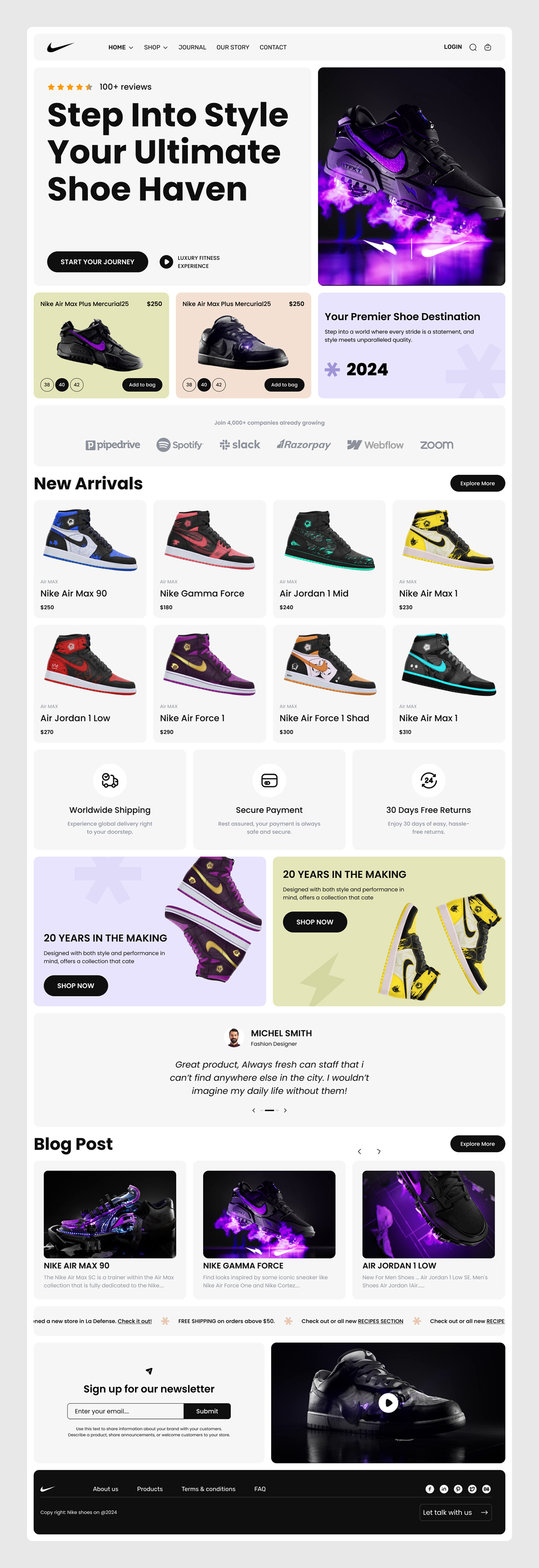 Nike Shoes Landing Page Design