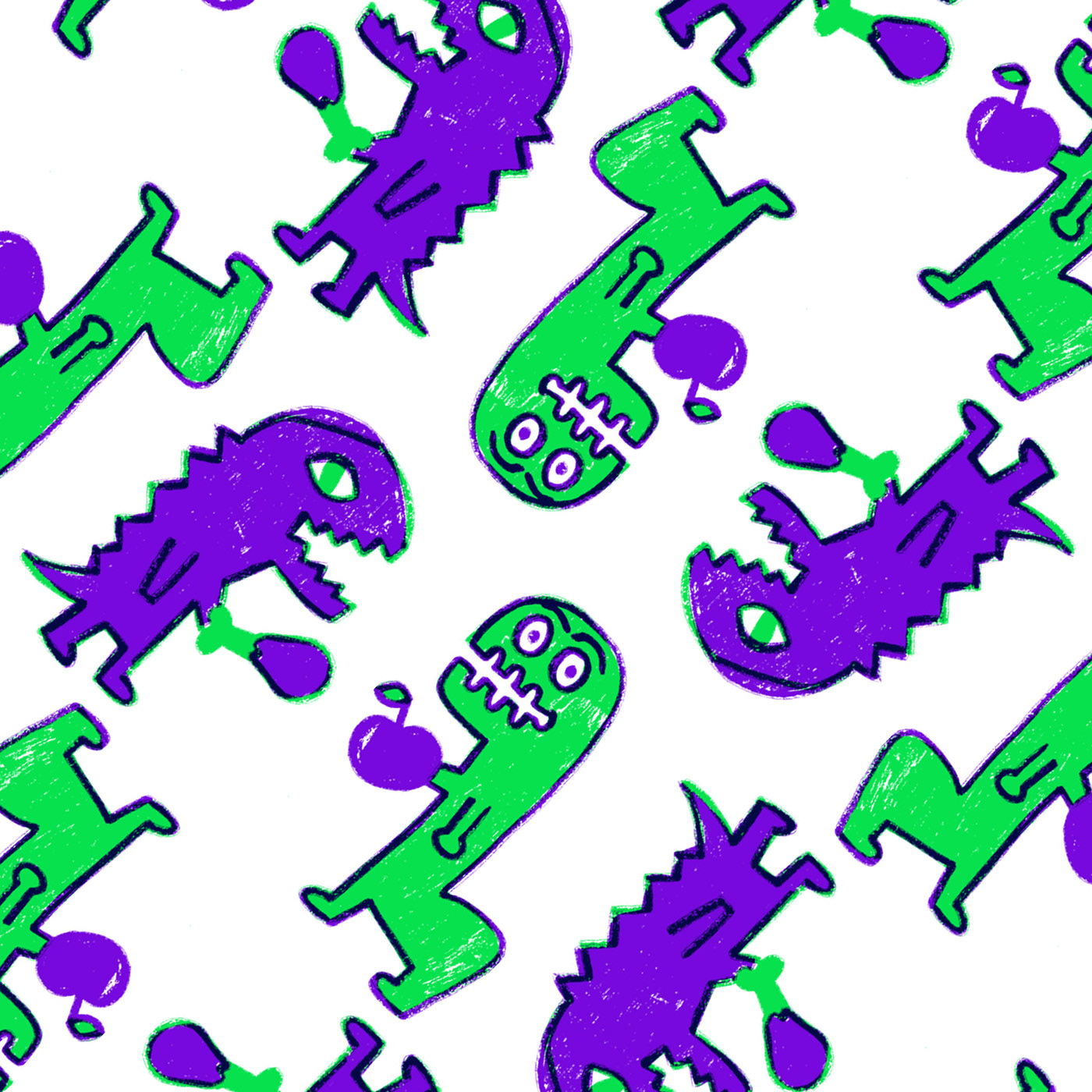 poster ILLUSTRATION  Character design  Graphic Designer Cat Dinosaur pattern pattern design  Drawing  dog