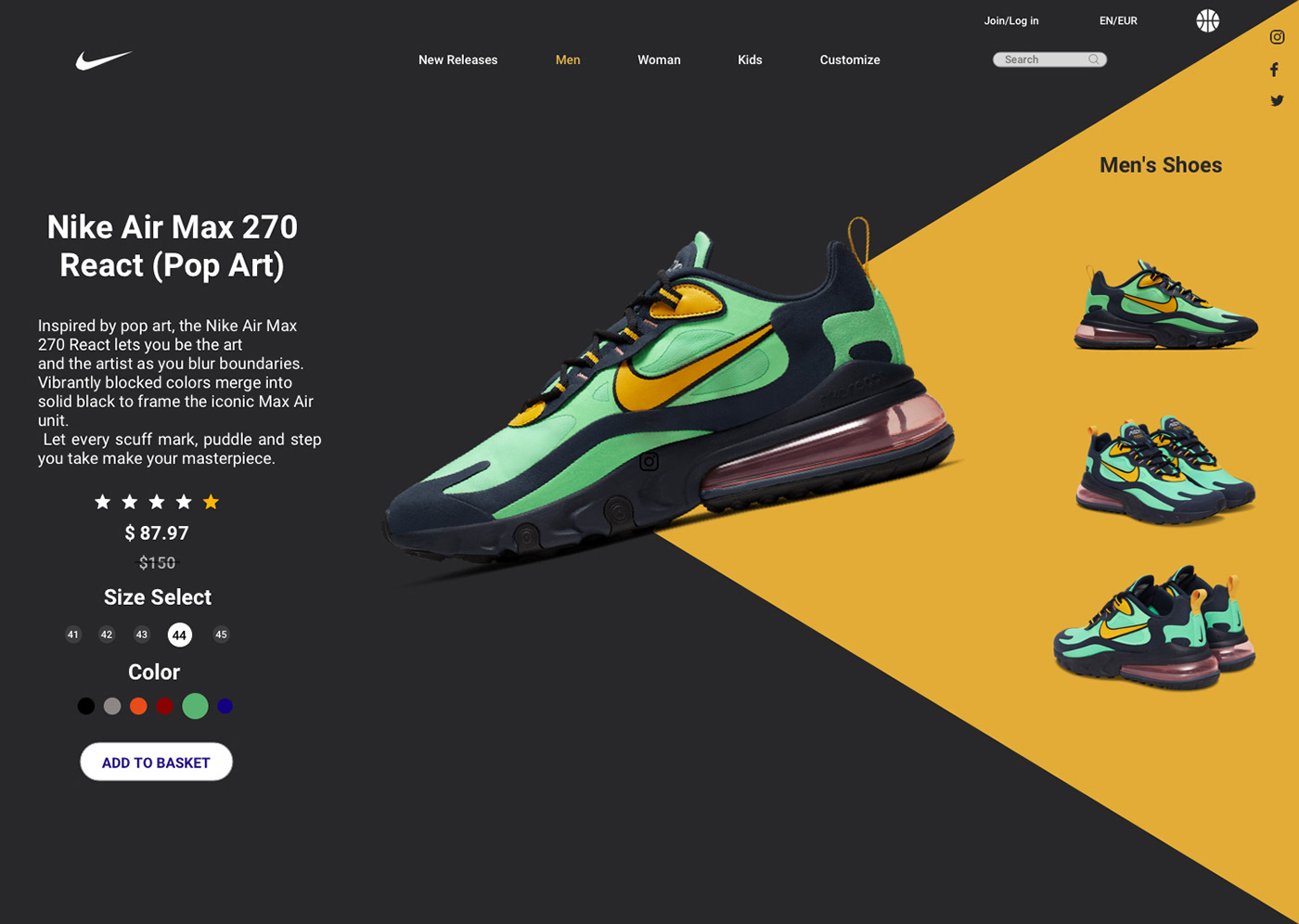 UI ux Web Web Design  adobe photoshop sketch Illustrator Nike product