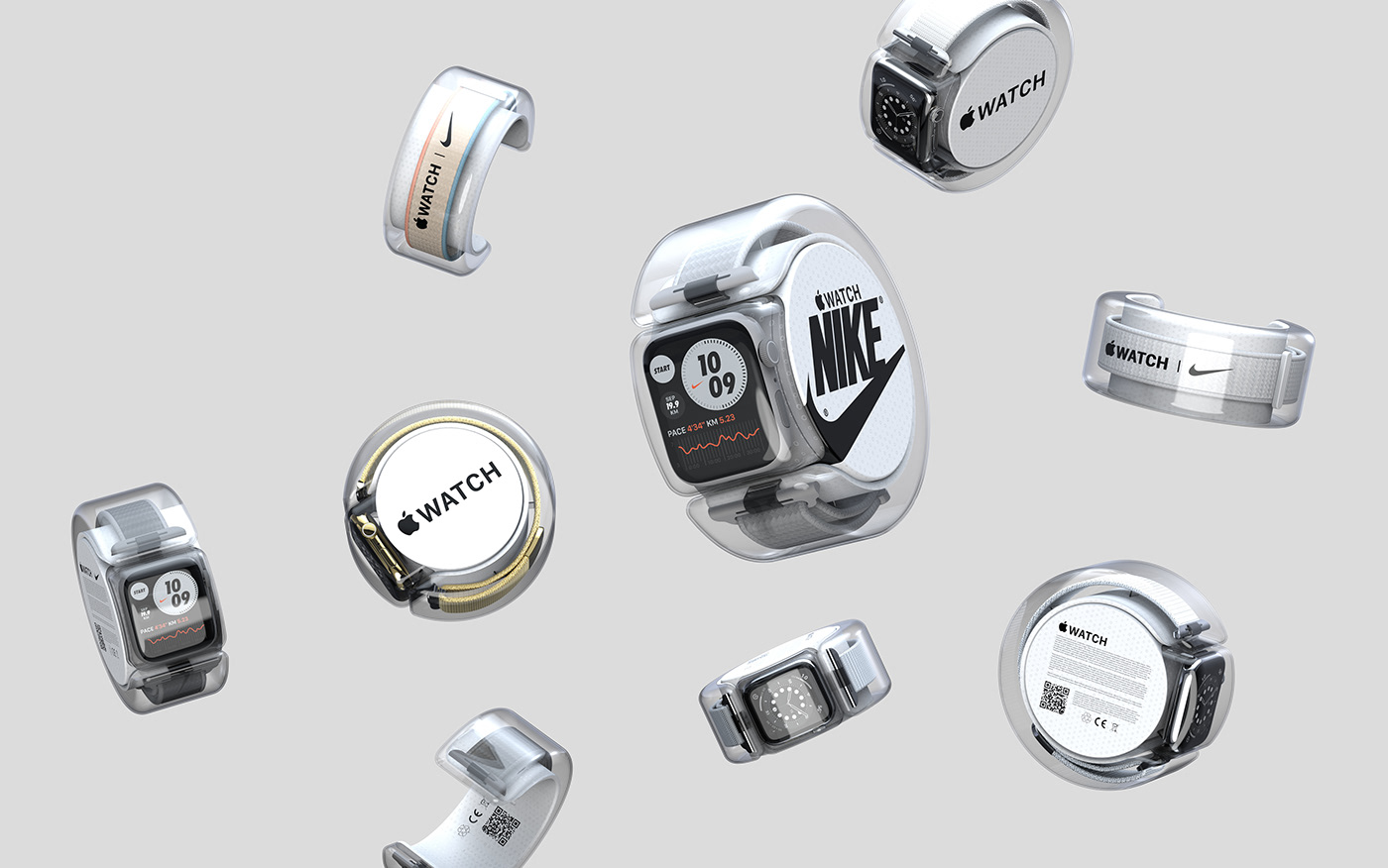apple concept industrial design  Nike Packaging redesign Render smartwatch watch