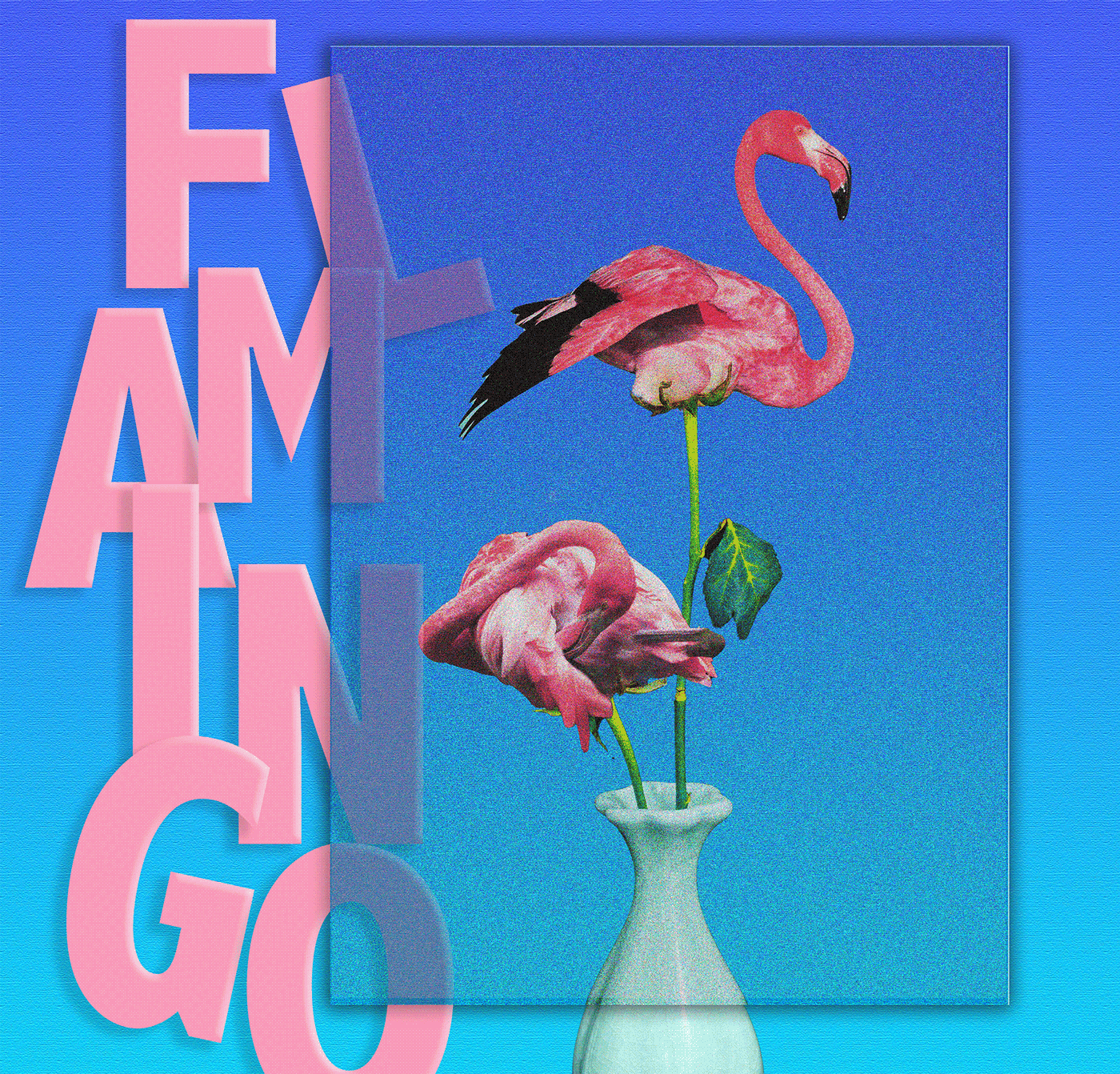 flamingo graphic dessign merging layers photoshop