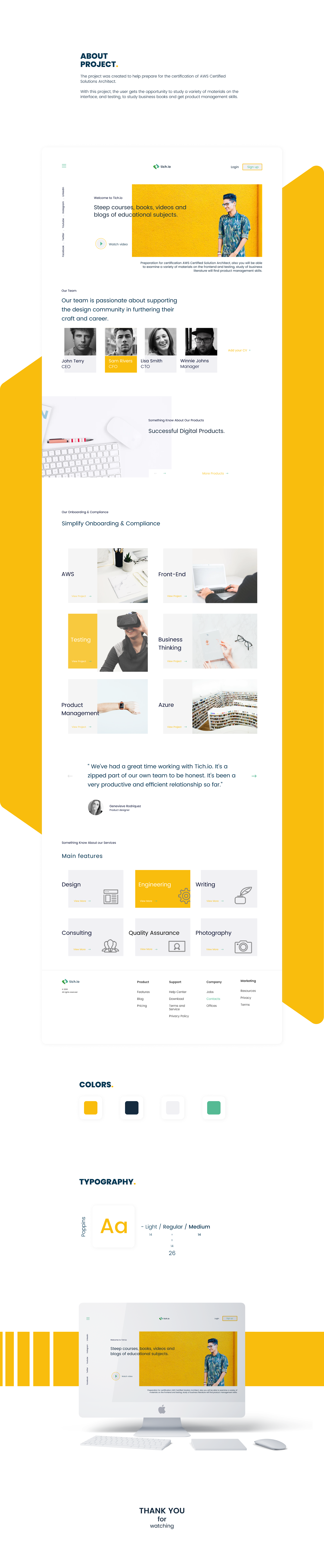 tich Education Project UI ux Responsive landing page Figma
