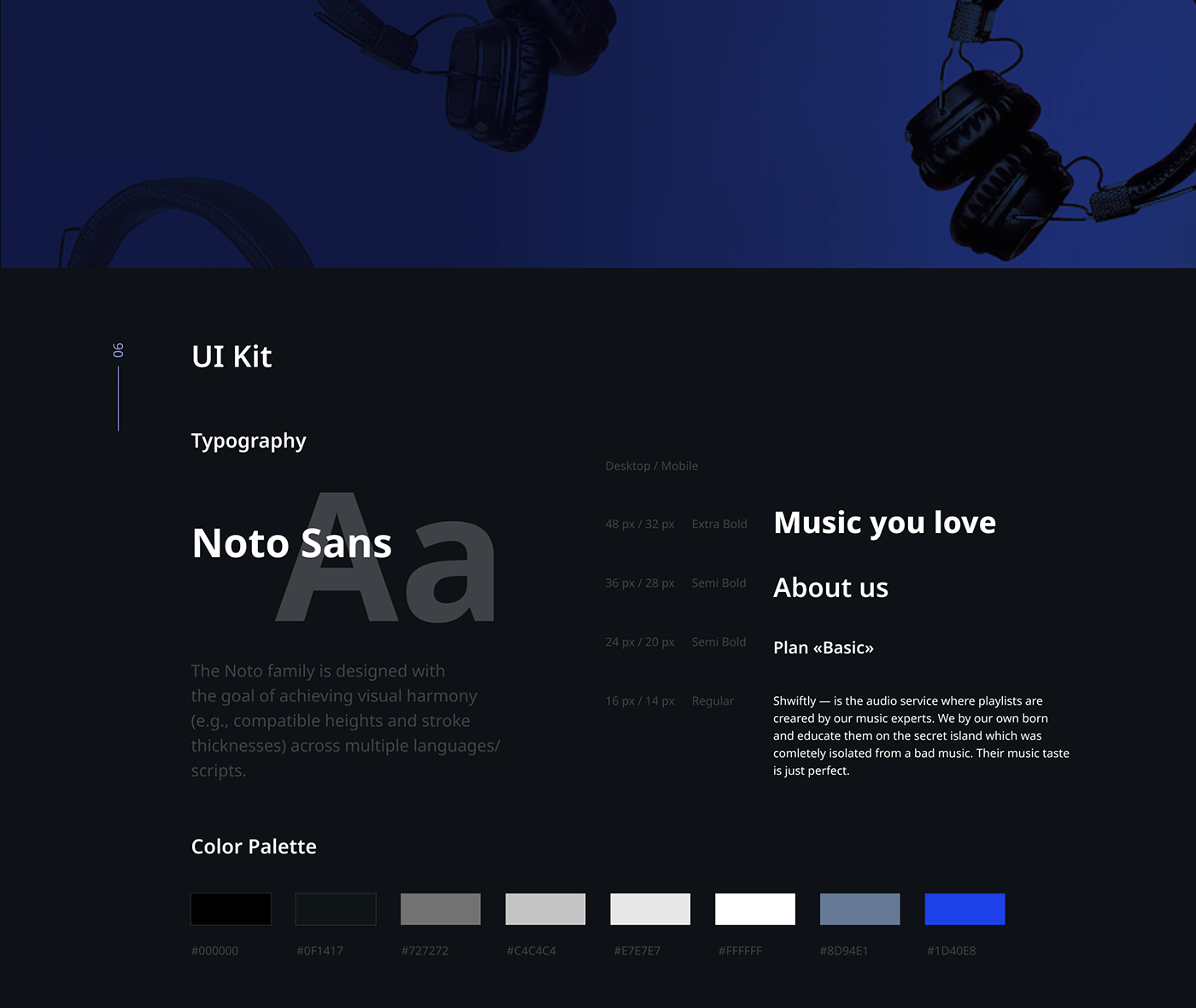 dark blue Figma landing page music music streaming ui design user interface Web Design  Website