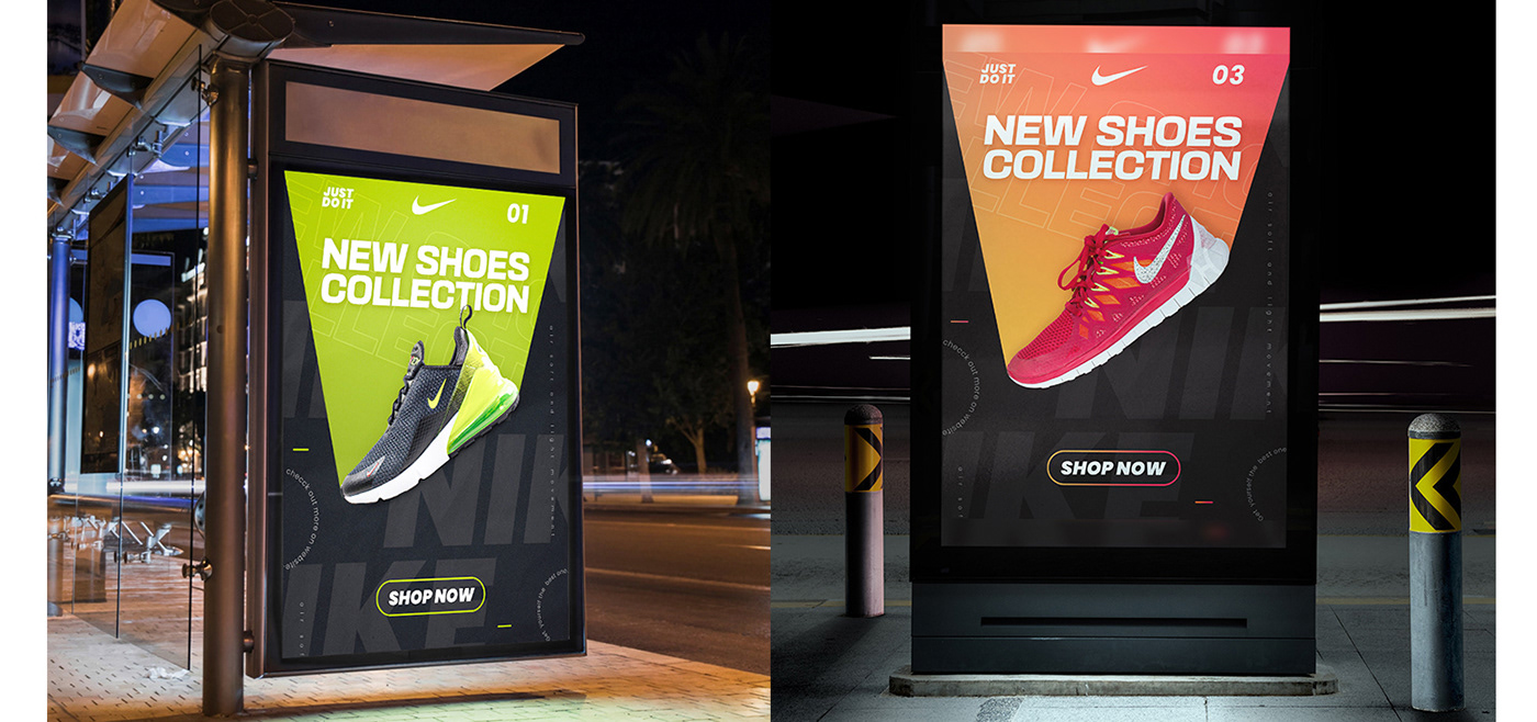 advertisement design Nike Nike Shoes Poster Design typography   socialmediapost marketing   graphic design  social media ads