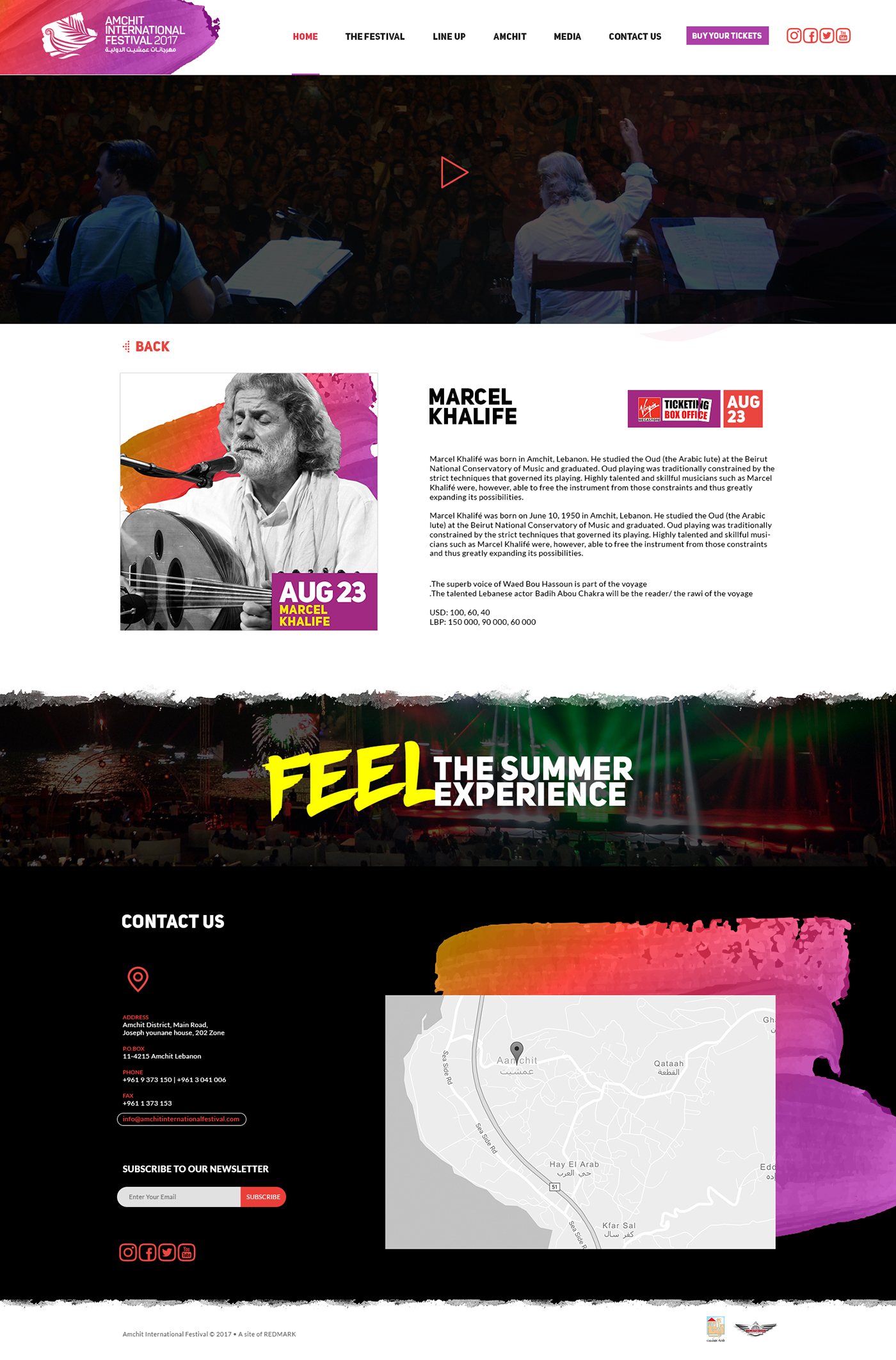 Website amchit colorful art music ux design development joyfull brush