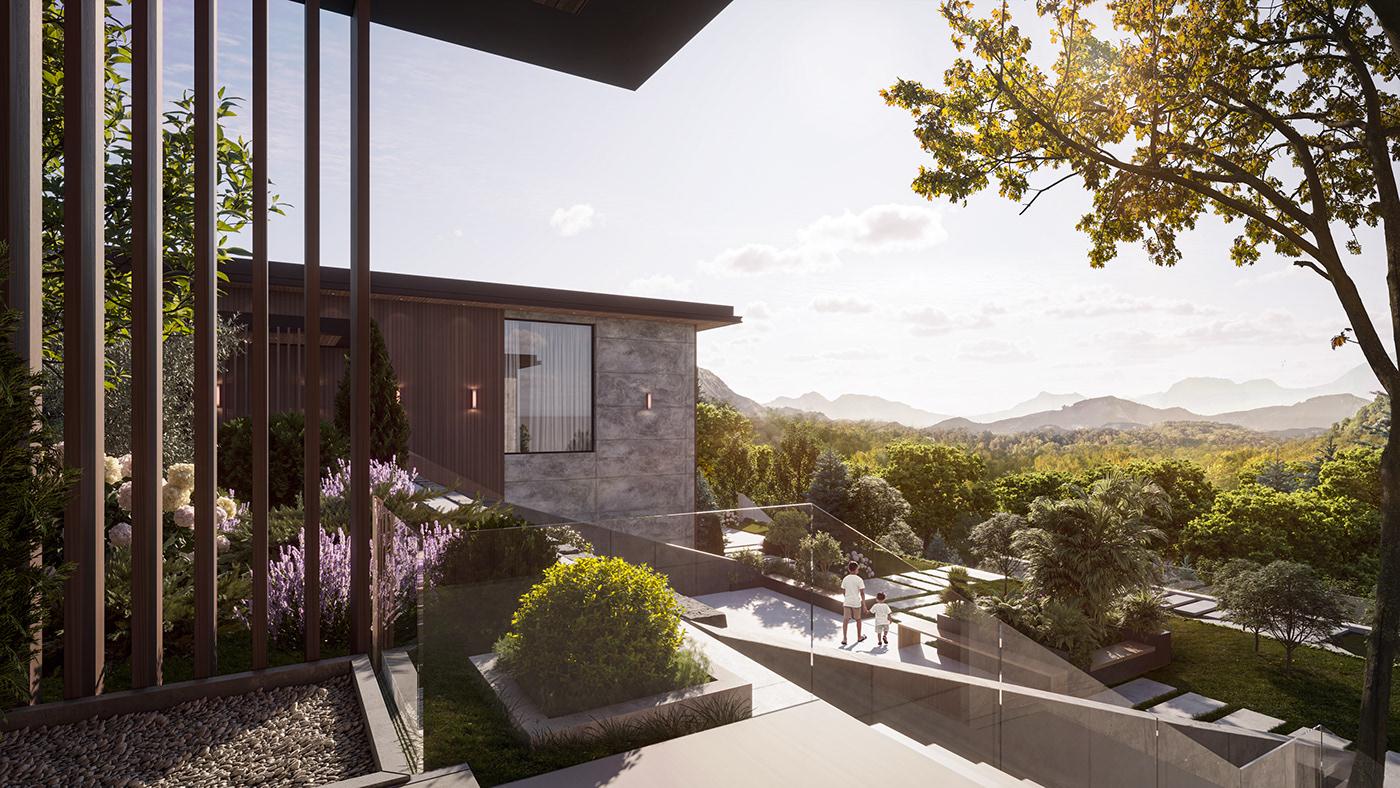 Outdoor Landscape architecture visualization Render 3ds max exterior interior design  archviz CGI