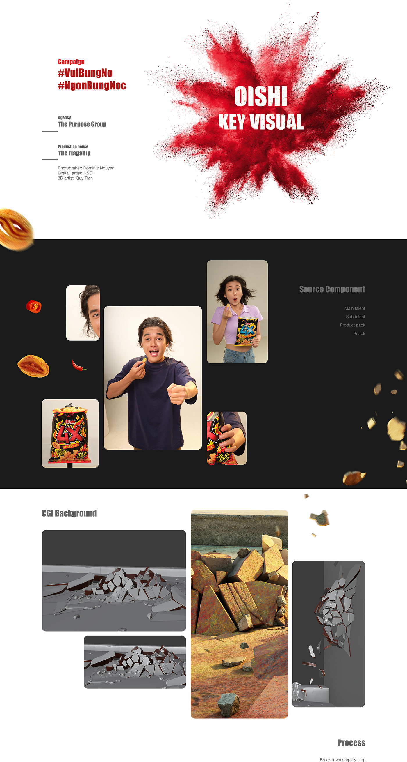 Advertising  commercial Digital Art  key visual oishi Photography  retouching  snack