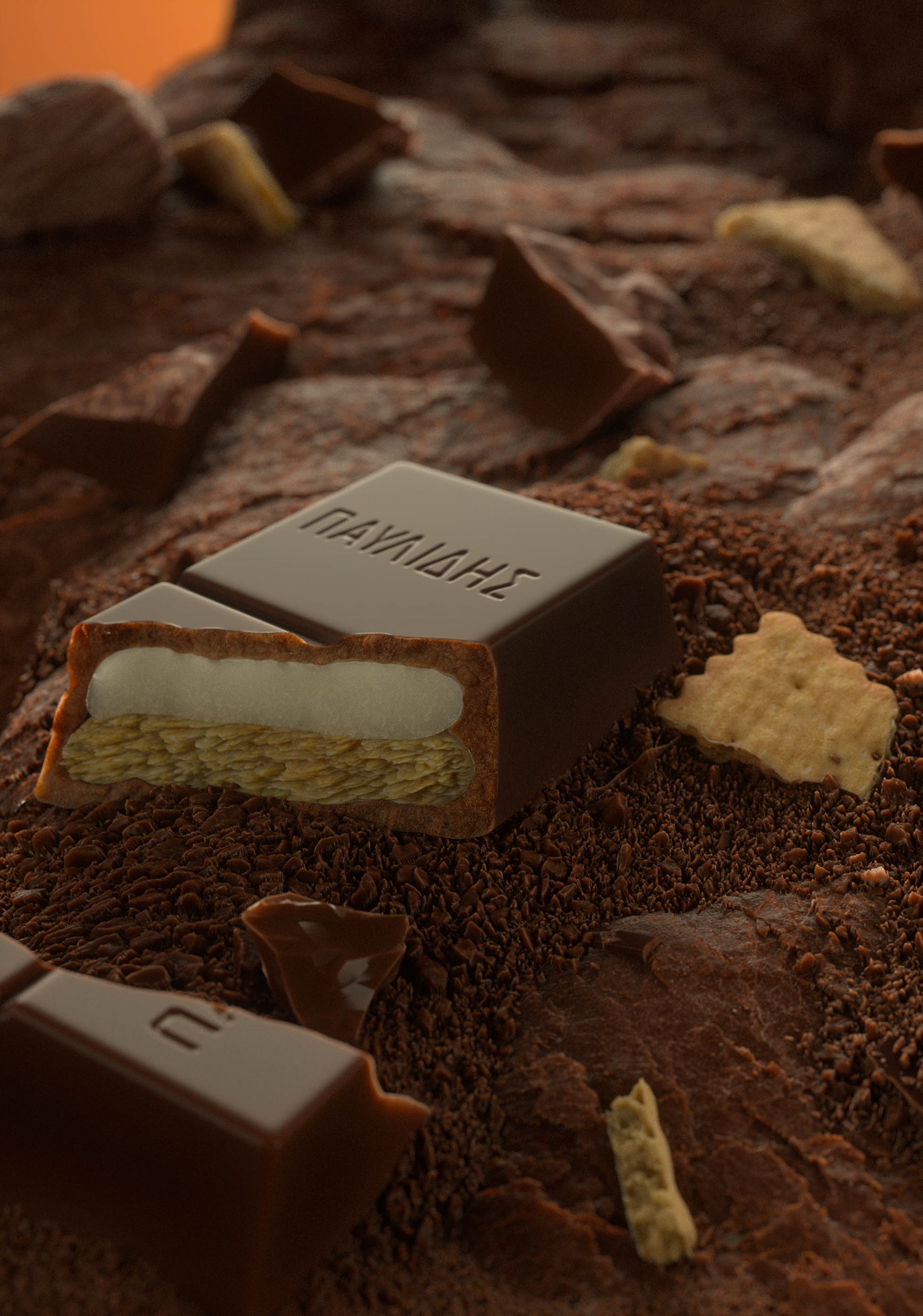 3dart 3dsculpting cgifood foodillustration blender3d productvisualization Advertising  3dchocolate octanerender   OGILVY & MATHER