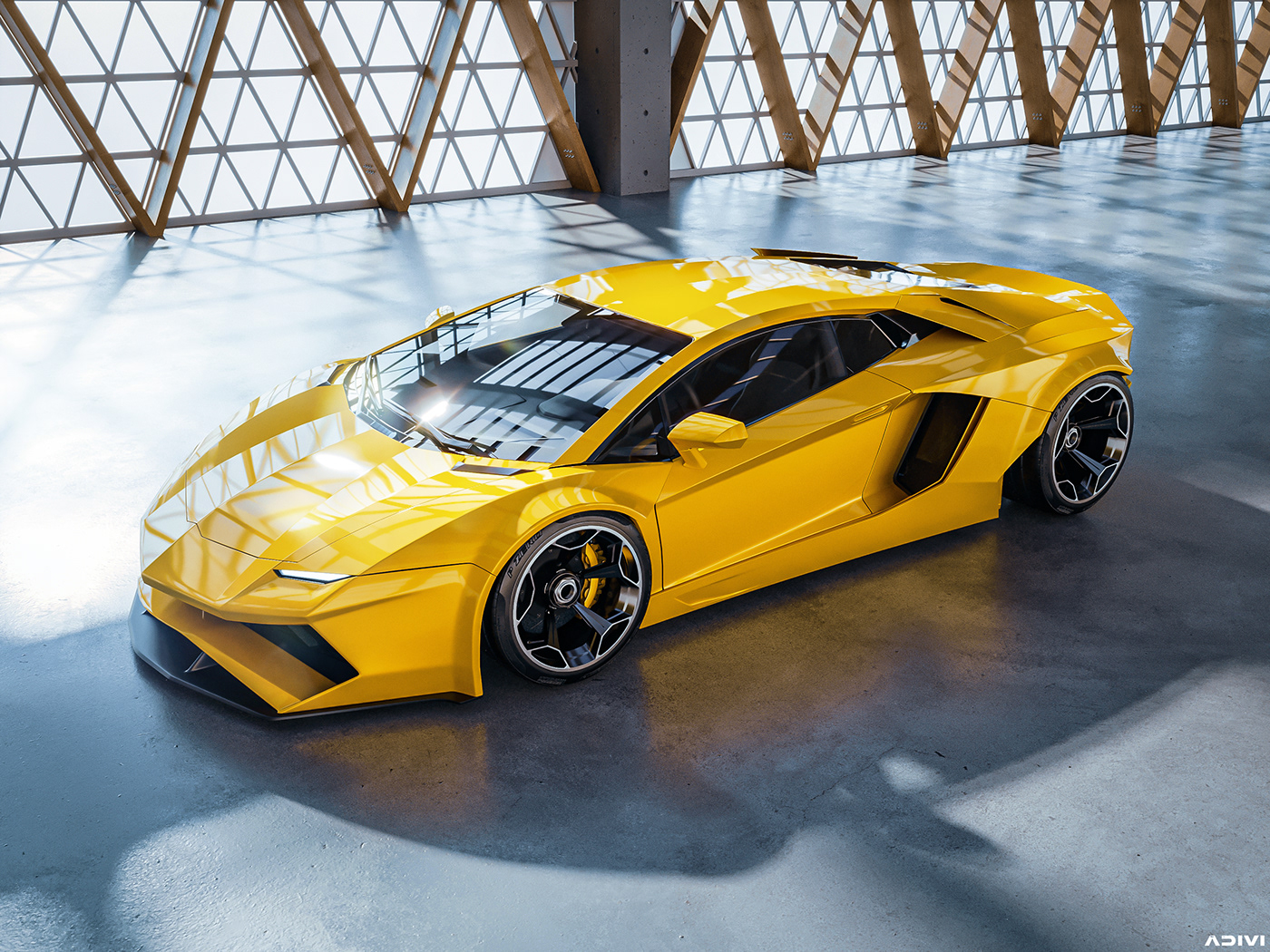 3D aventador CGI ILLUSTRATION  lamborghini lighting Photography  Render supercar