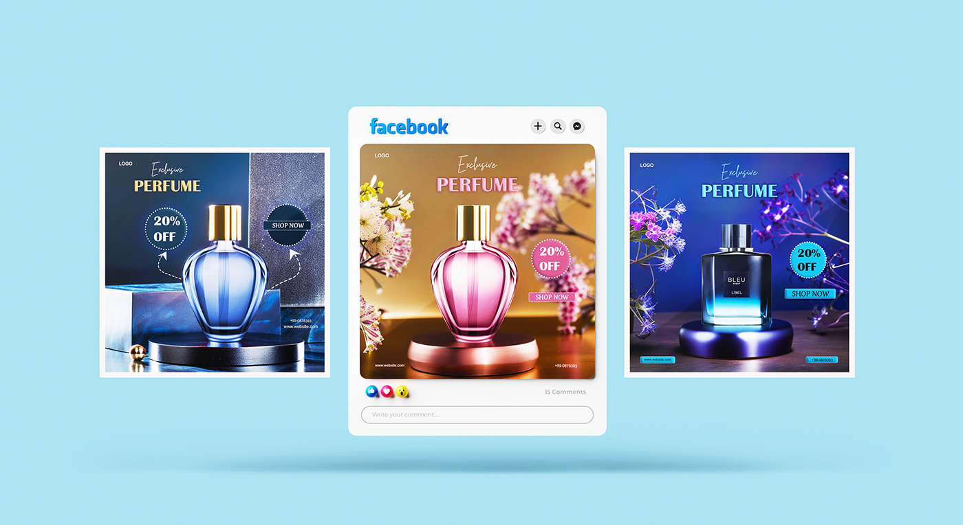 Social media post cosmetics skincare perfume perfume bottle Fragrance Advertising  Socialmedia post ads