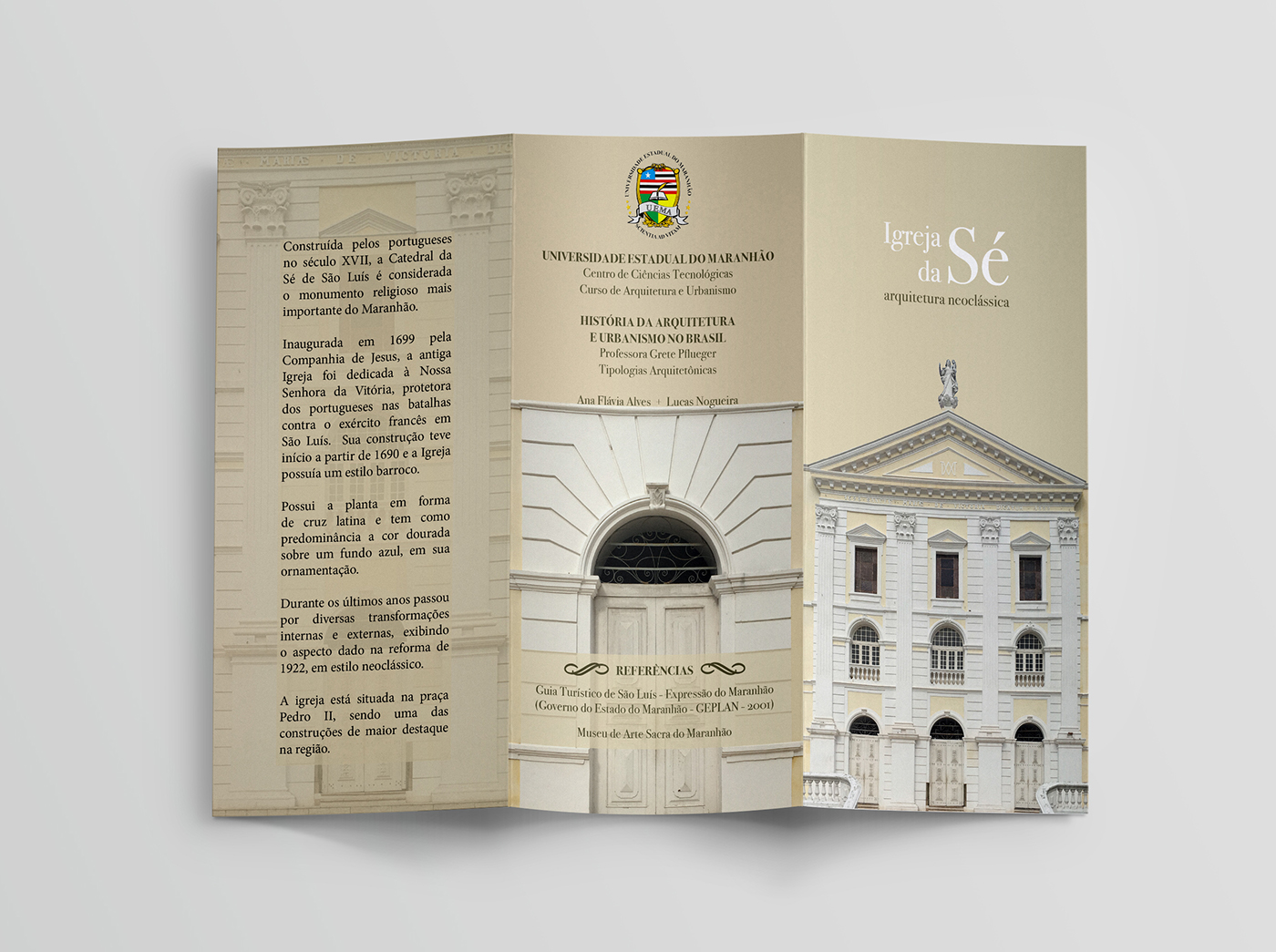 igreja da sé Arquitetura Neoclássica folder panfleto NEO Igreja arte historia UEMA