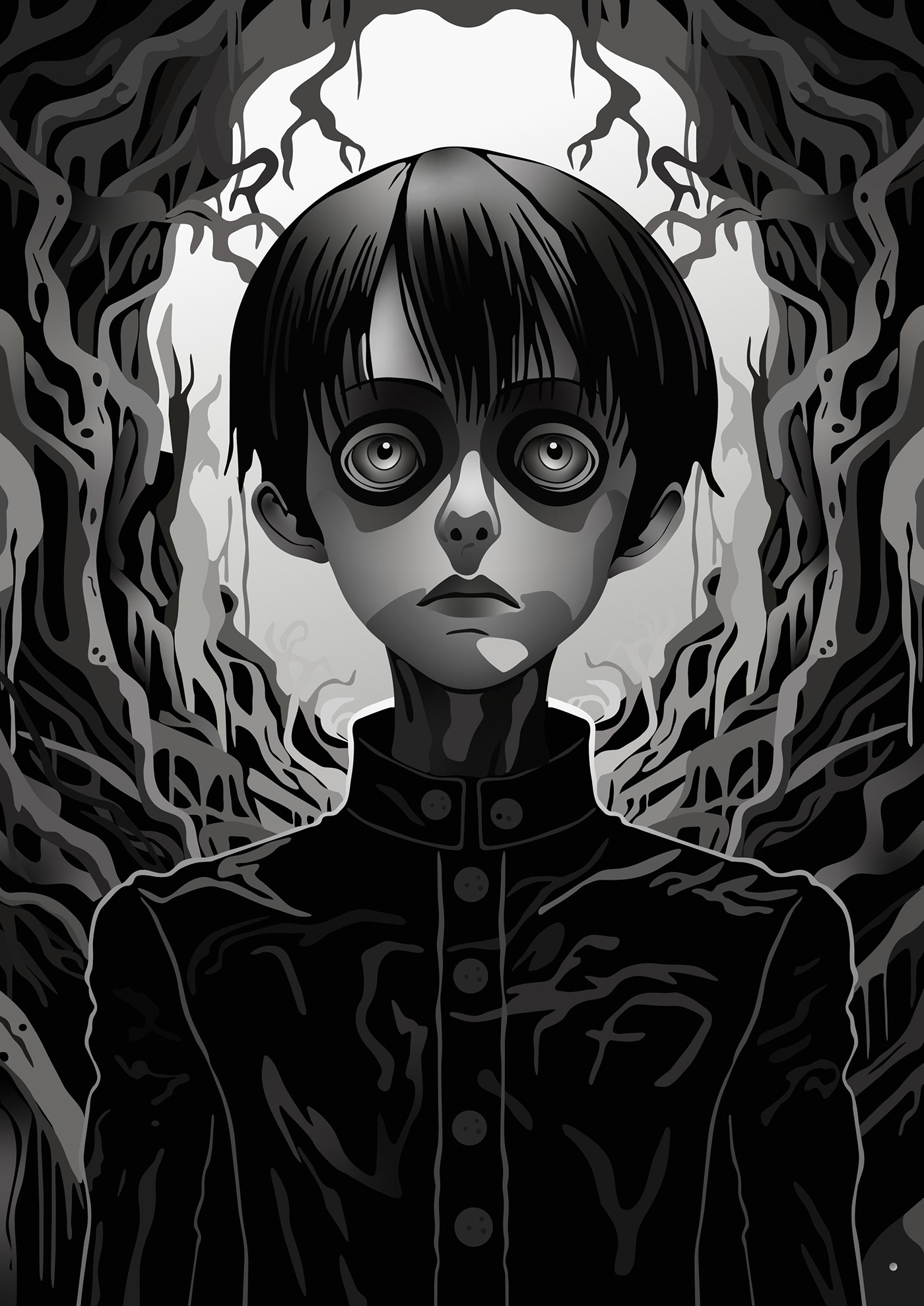 after effects ILLUSTRATION  horror movie anime 2D Animation Character design  sketch artwork