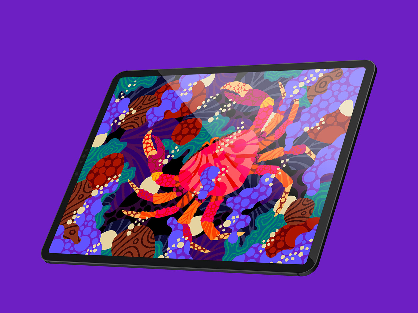 crab Flowers ipad pro Patterns Procreate psychedelic seafood procreate 5x apple digital painting
