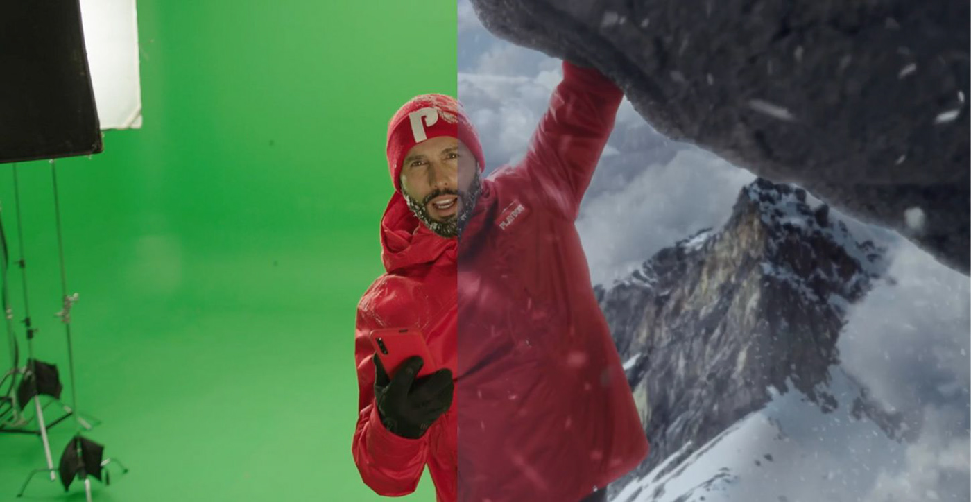 vfx vfx breakdown CGI Advertising  nieve montañas playdoit VFX Project