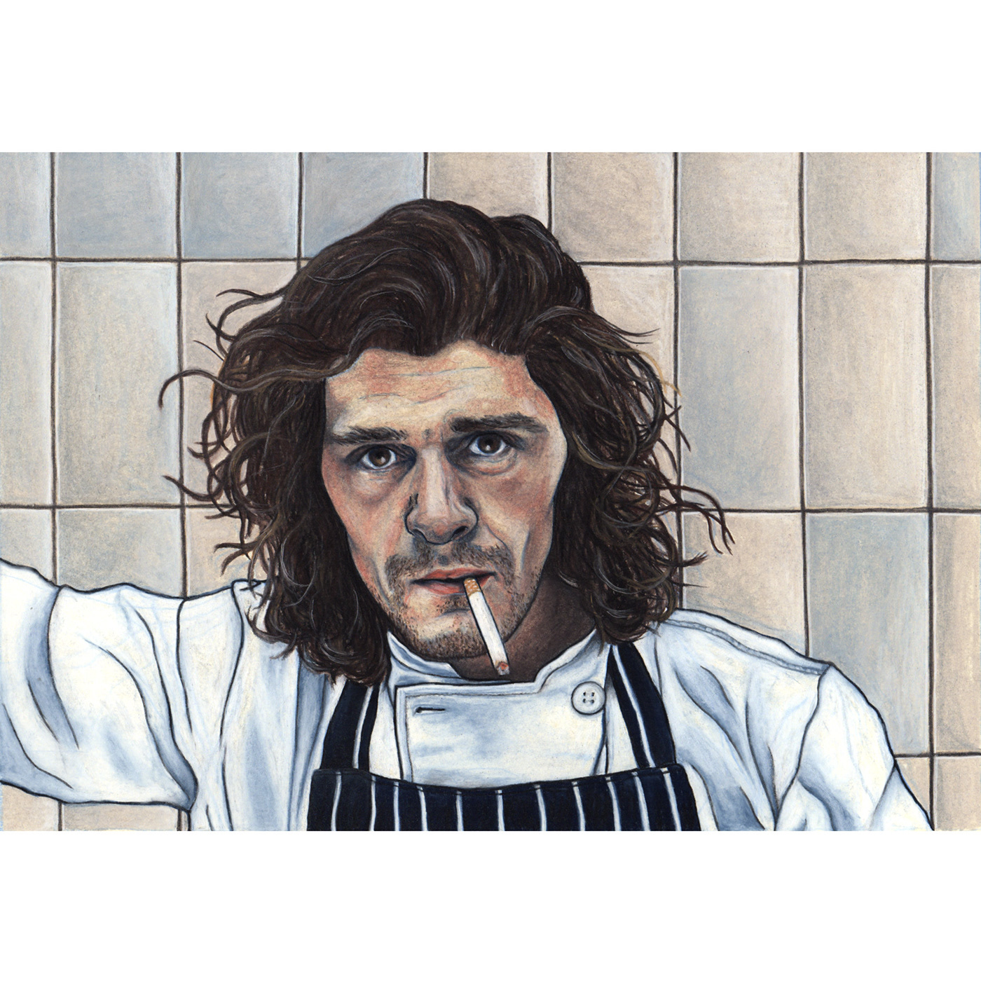 portrait Drawing  Zeichnung pencildrawing cook chef marco pierre white kitchen Food  Pastels