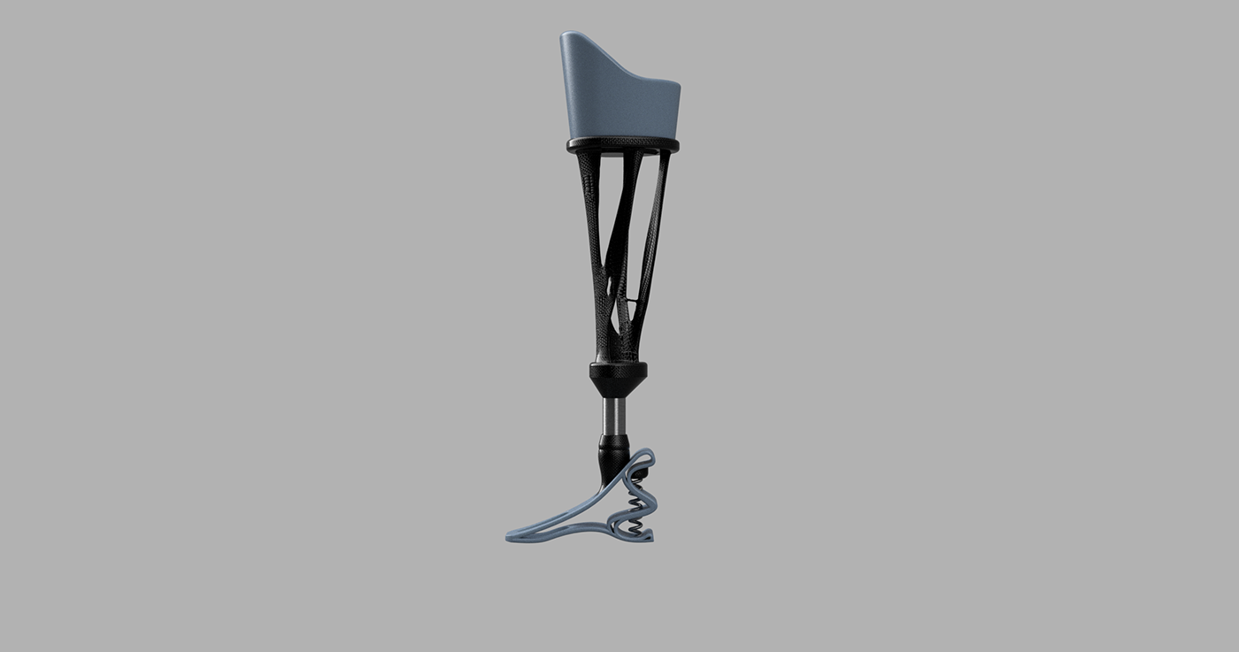 prosthetics AIDS 3d modeling special needs prosthetic leg industrial design  product design  Render design