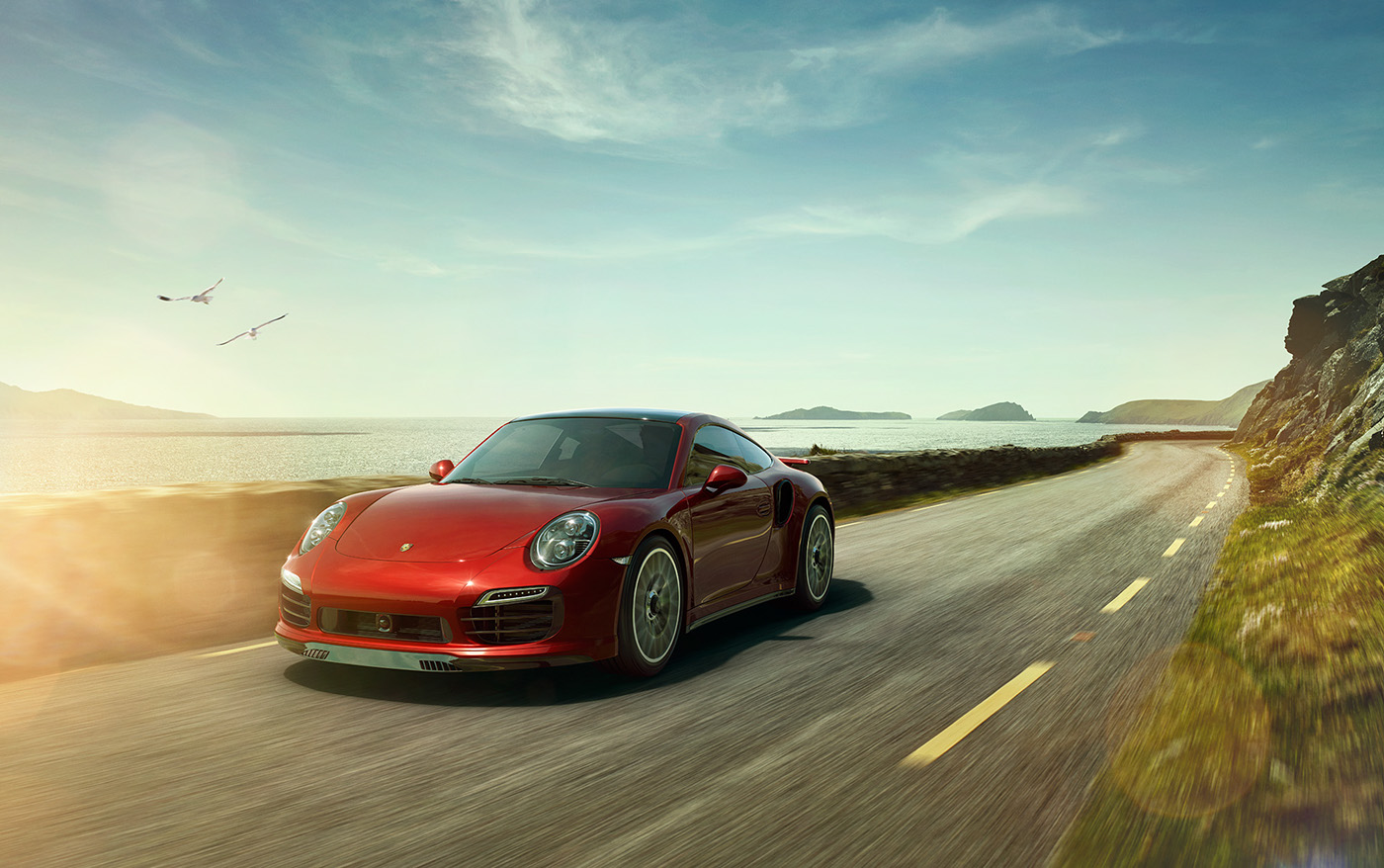 Adobe Portfolio david hogan jmbritto Porsche sunset color grade automotive   speed car red freedom turbo