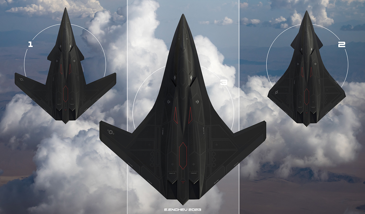 Aircraft airplane Military stealth NGAD Fighter HardSurface Weapon aviation NEXTGEN