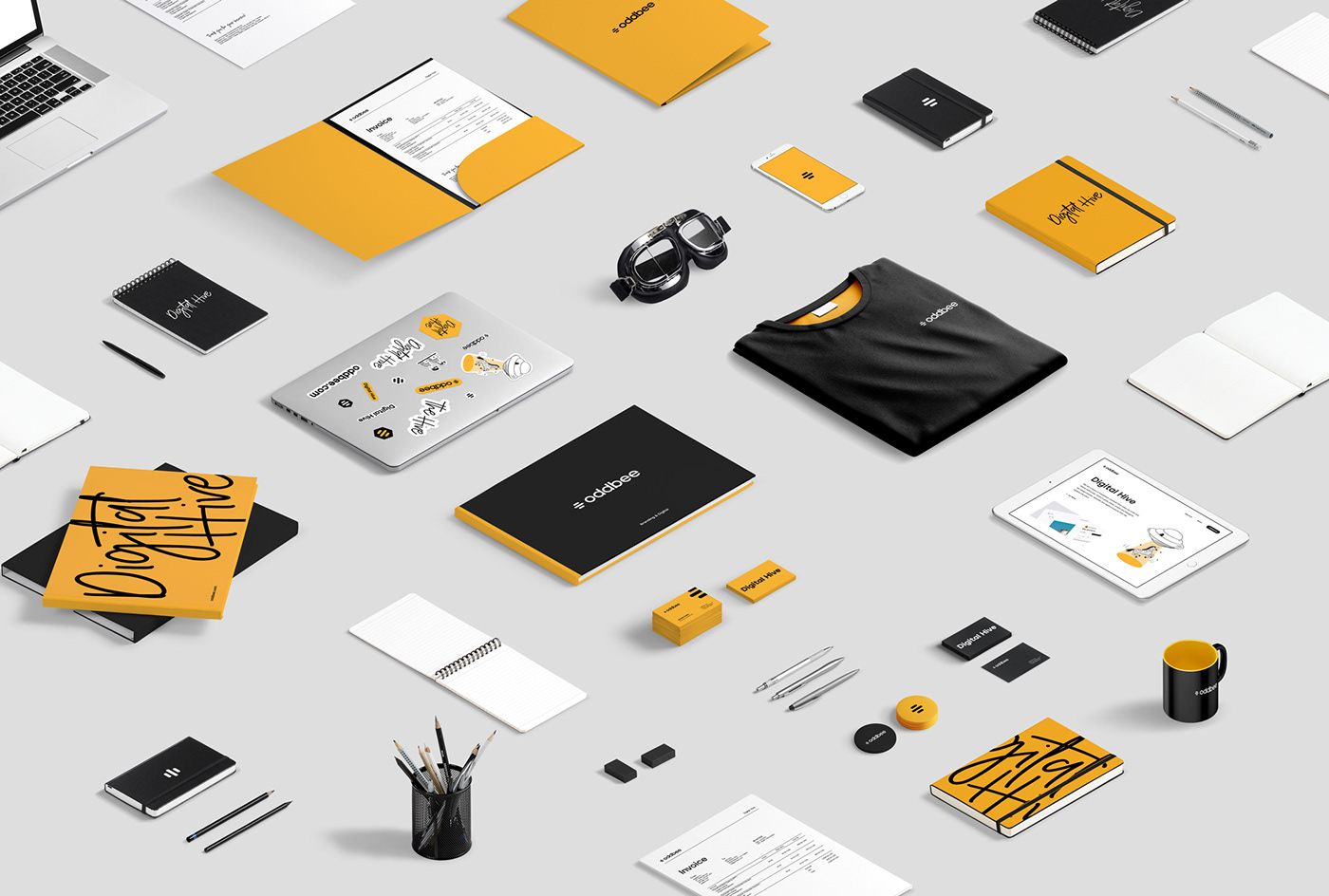 bee brand identity design agency graphic design  ILLUSTRATION  logo Logo Design studio typography   yellow
