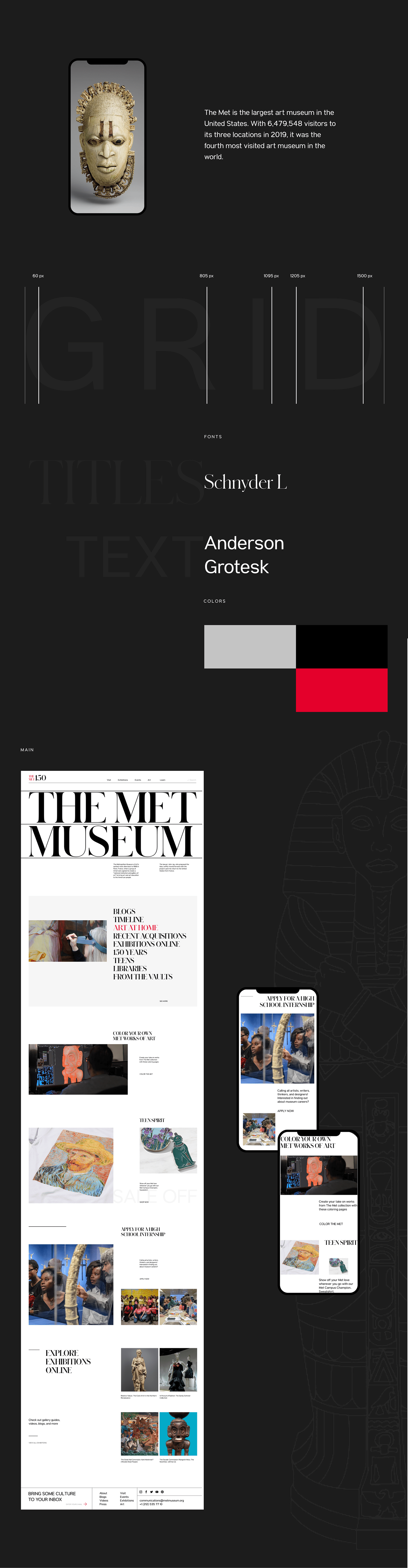 art concept Minimalism museum UI ux Webdesign