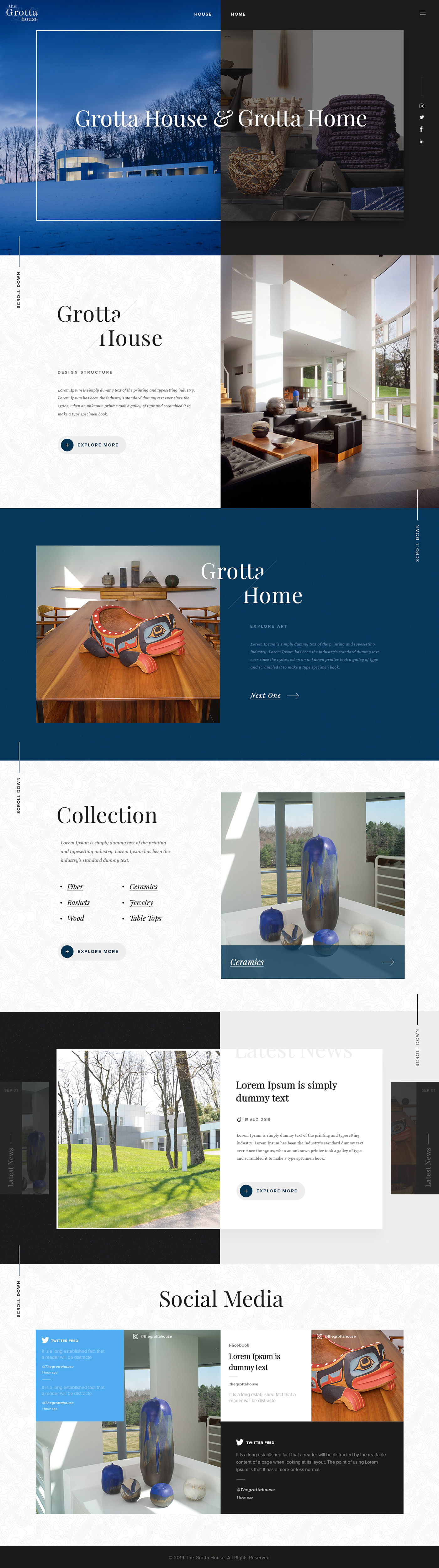 Website UI ux graphic furniture house art Art Gallery Experience architect real estate