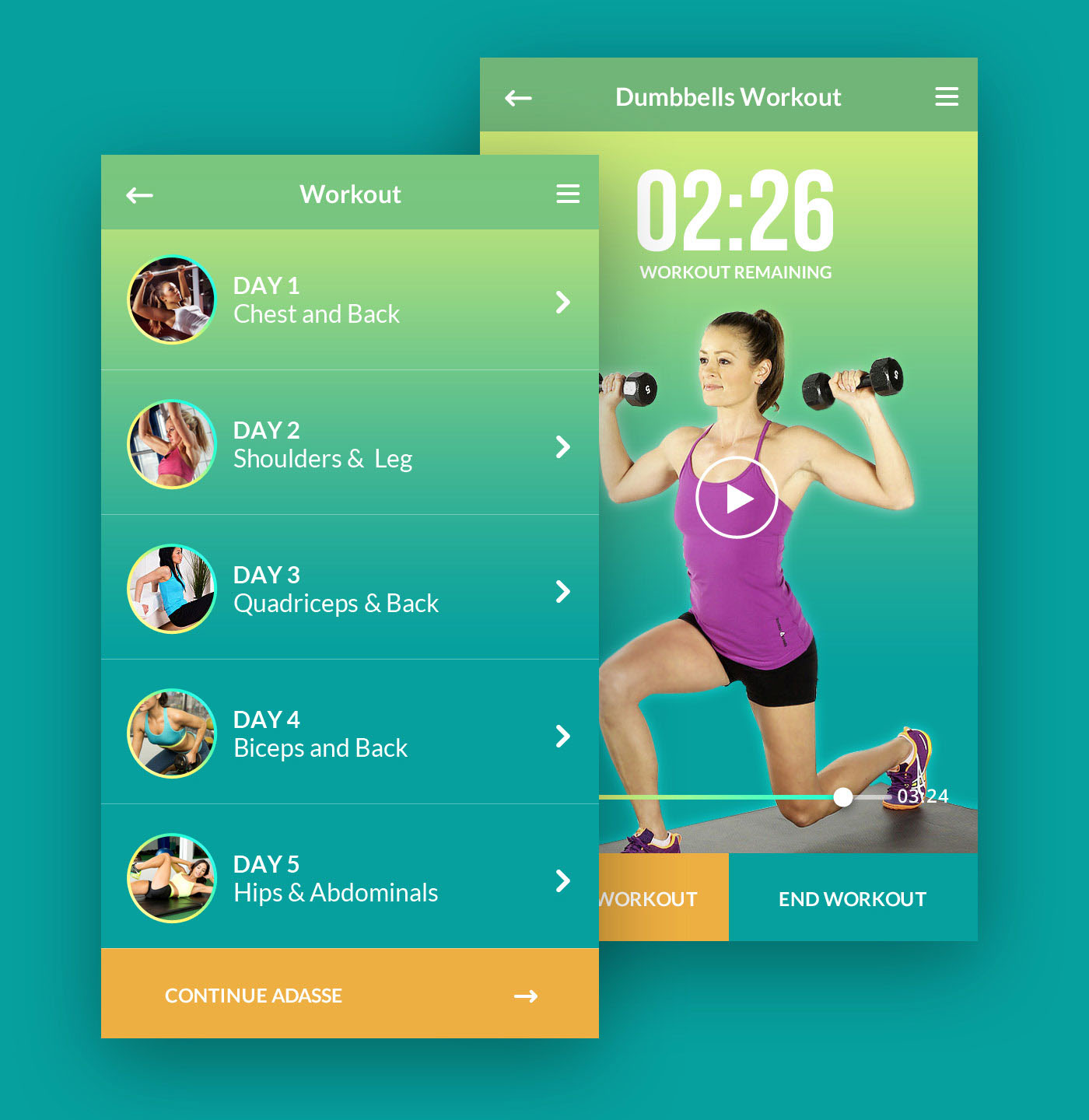 fitness Health workout app ios Web FIT gym user interface clean mobile fitness app