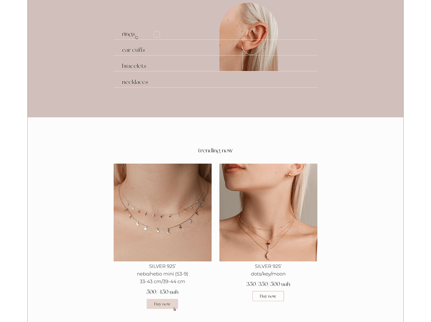 concept e-commerce jewelry online-store бижутерия интернет-магазин концепт