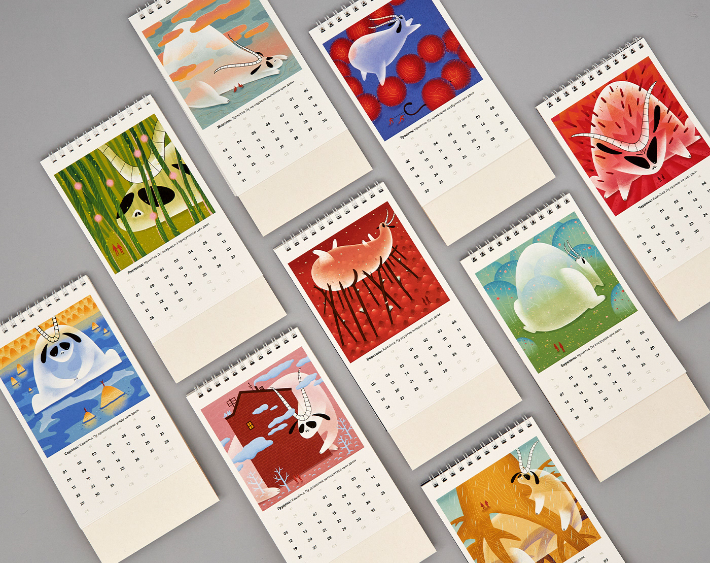 Calendar 2022 Tiny Cute Monster Story Digital Illustration on Procreate