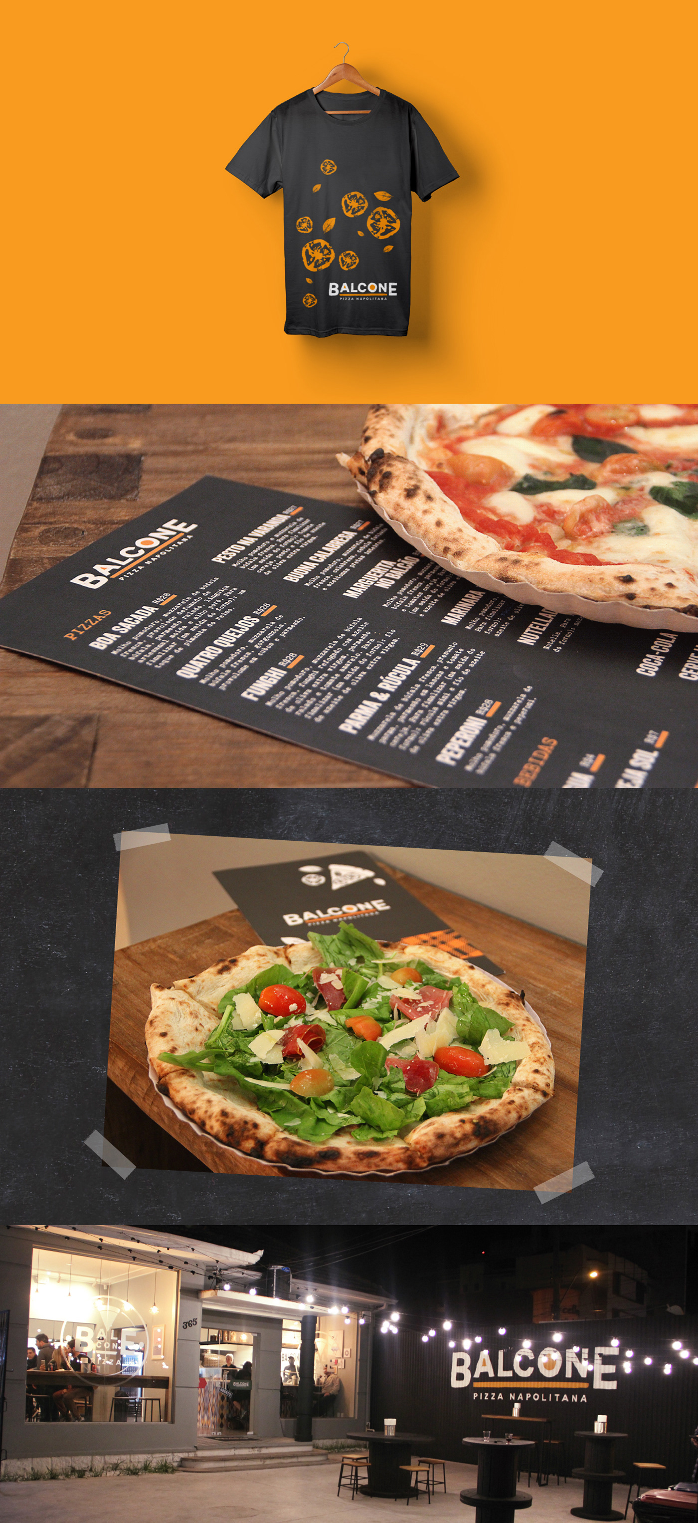 branding  Pizza pizzaria pizzeria napolitana Food  restaurant graphic design  brand identity Balcone