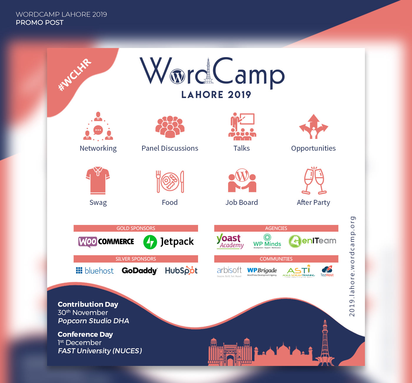 Campaign Design Event Branding meetup social media social media posts WordCamp wordcamp lahore wordpress wp wapuu