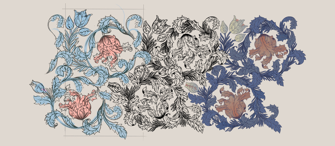 floral pattern pattern seamless Surface Pattern textile design  vector Victorian vintage