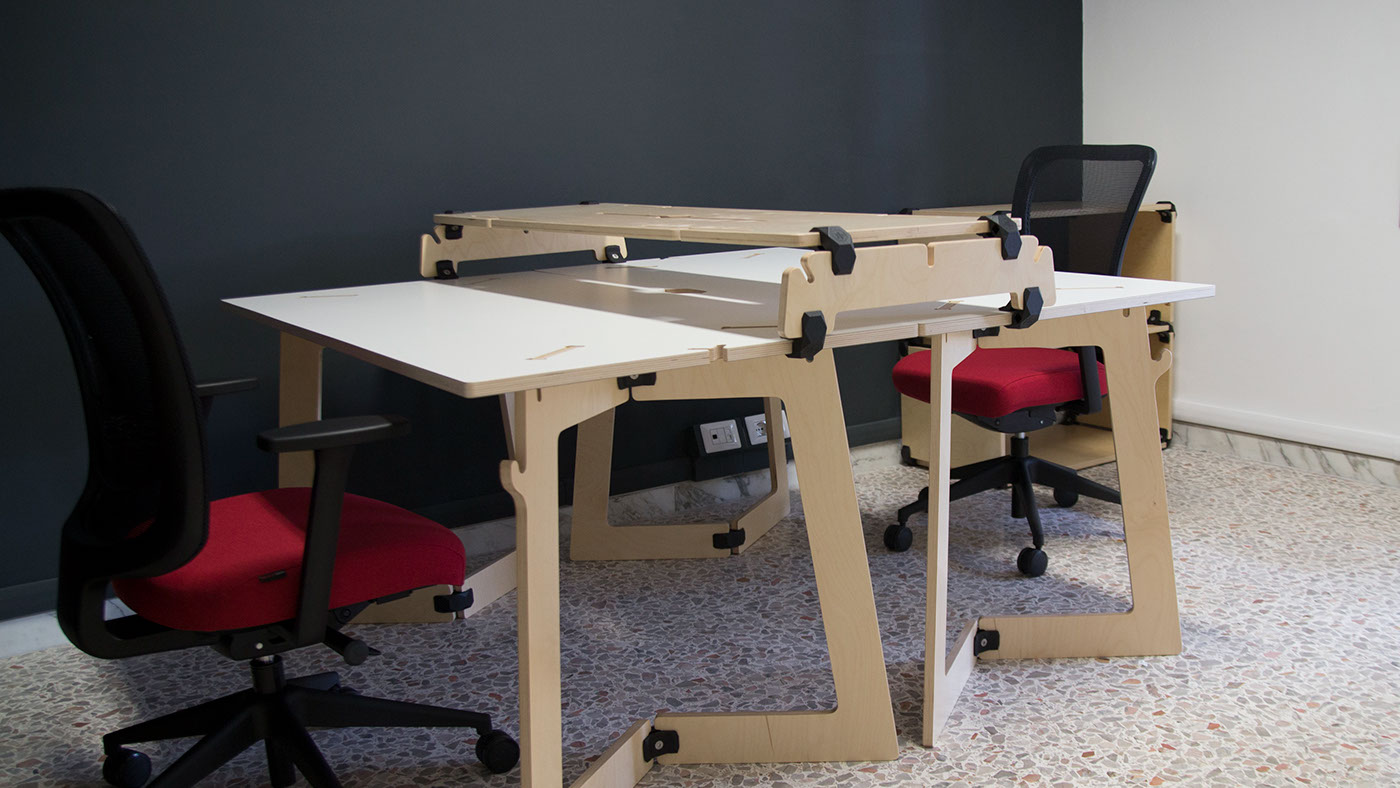wood cnc furniture design  desk leanboard coworking Office storage lokers detail furniture
