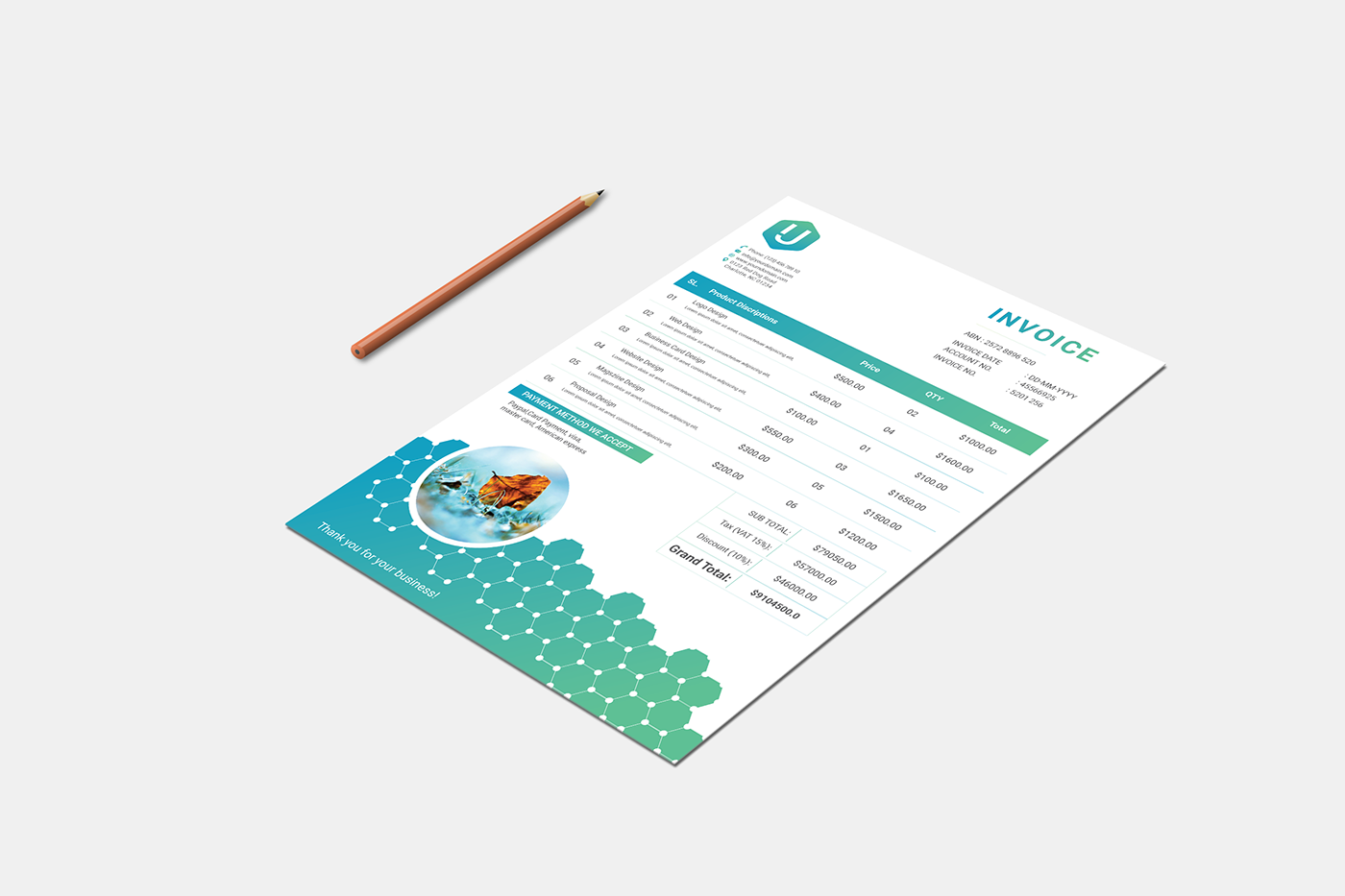clean invoice corporate invoice Excel Invoice Design Invoice Template word vector invoice payment