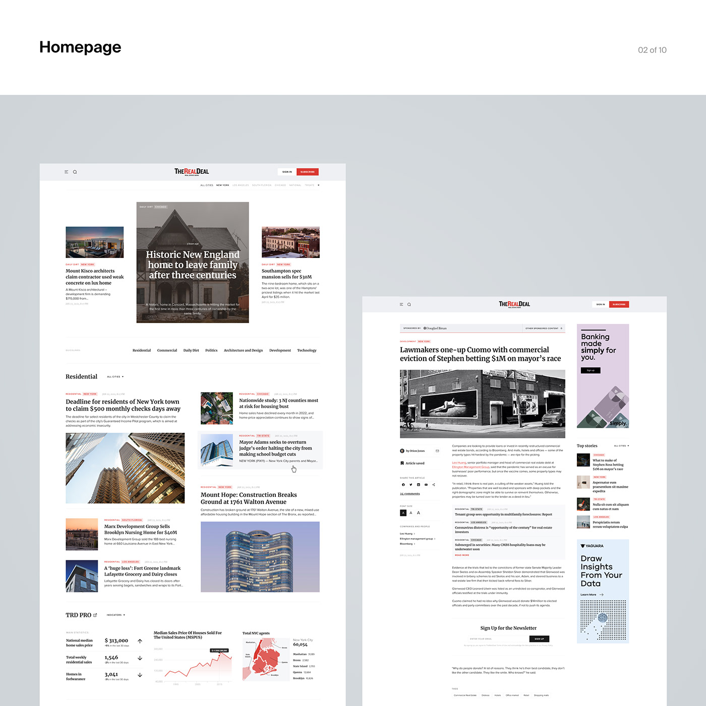 CRM dashboard news newspaper real estate ui design user interface UX design Web Design  Website