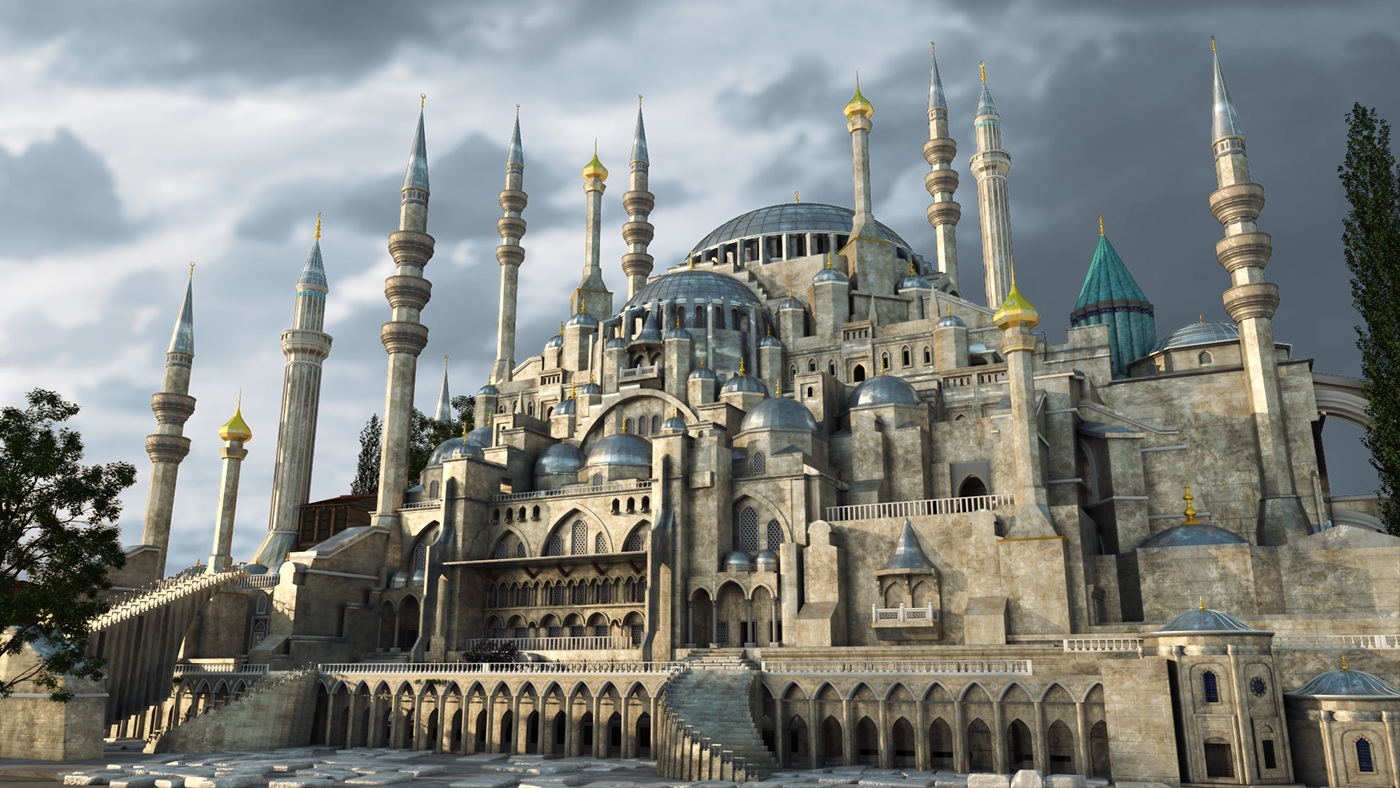 3d modeling vray 3dsmax mosque islamic islamic art